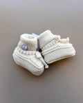 Beige Thick Wool Fur Inside Booties