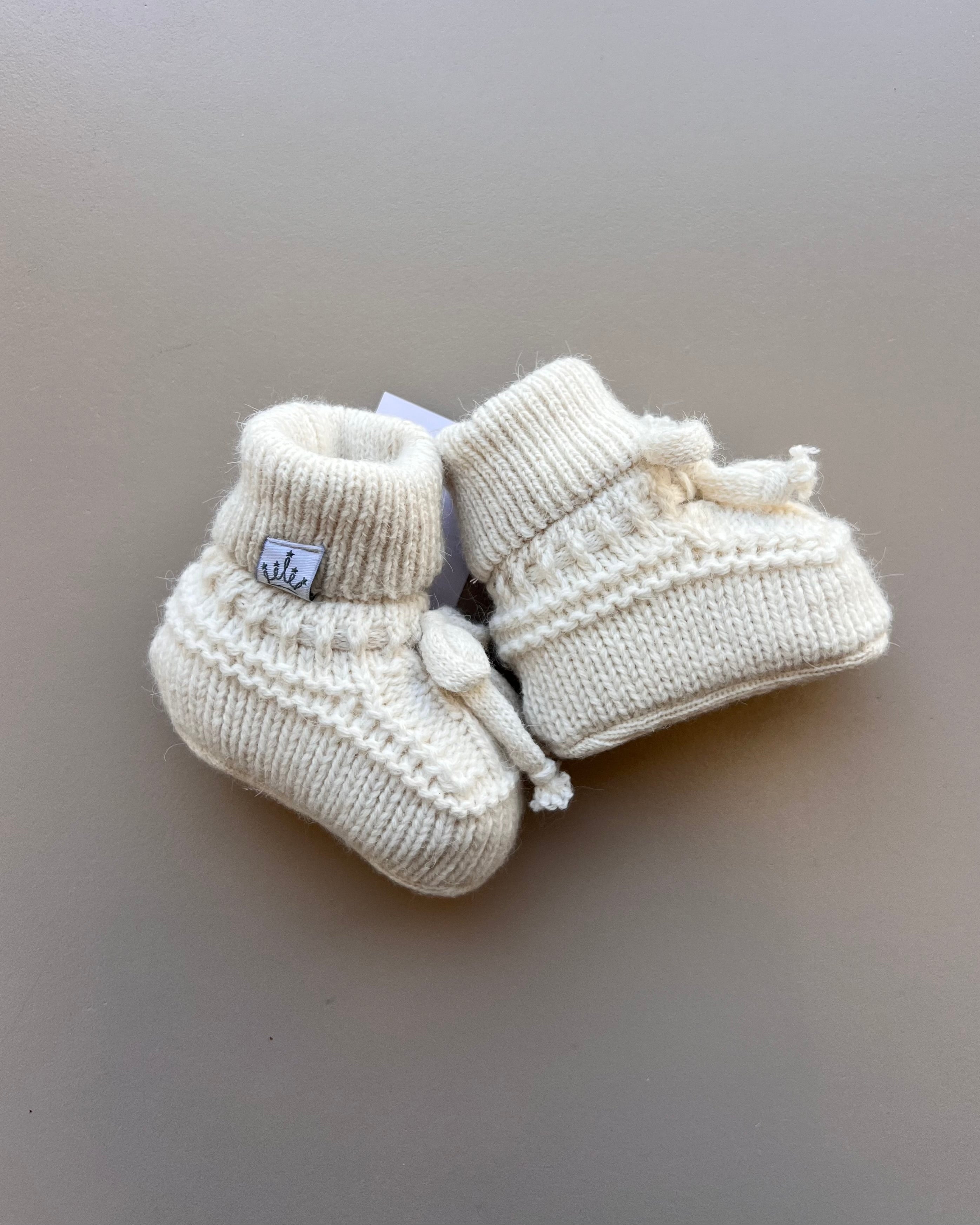 Beige Thick Wool Fur Inside Booties