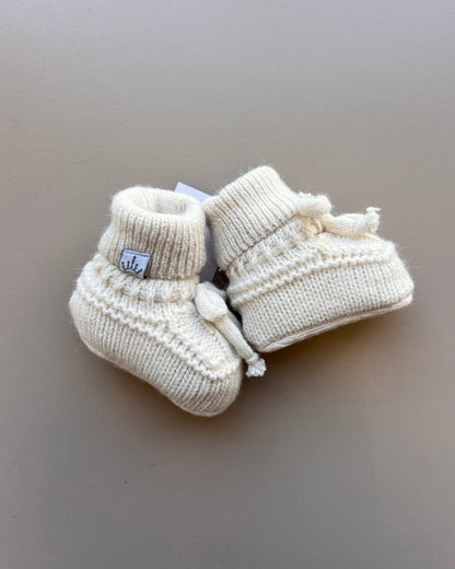 Beige Thick Wool Fur Inside Booties