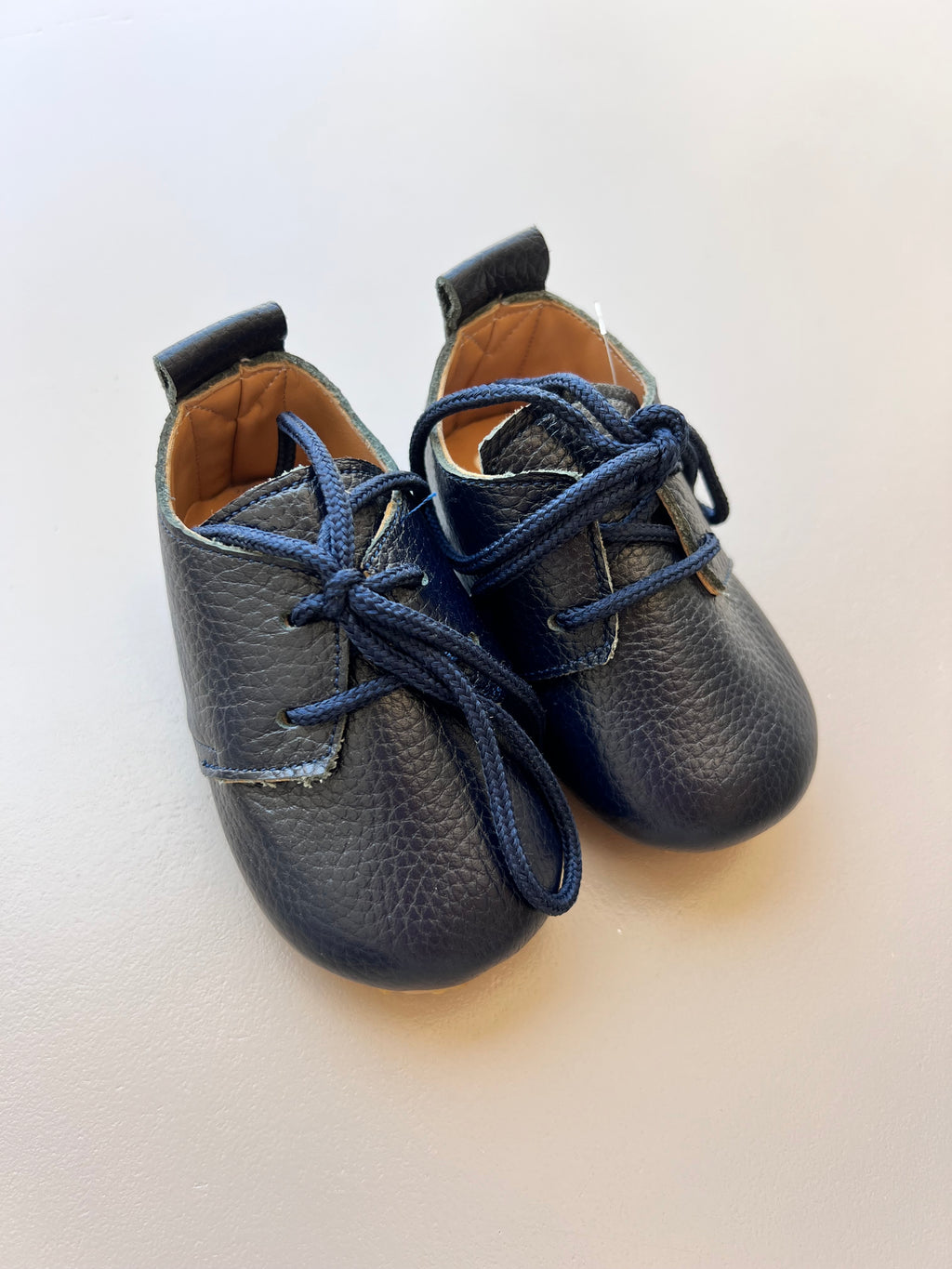 Navy Blue Genuine Leather Baby Shoes