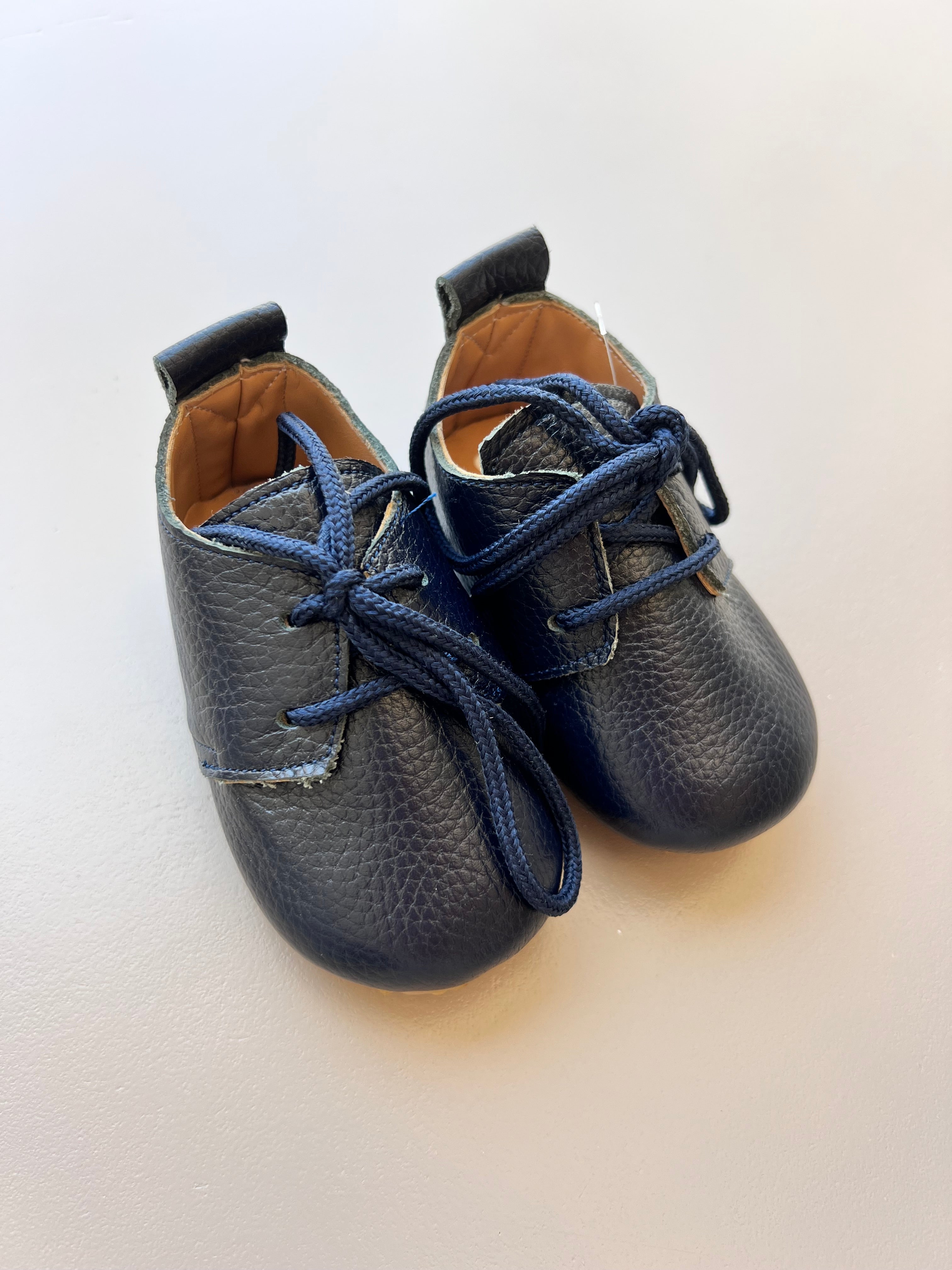 Navy Blue Genuine Leather Baby Shoes