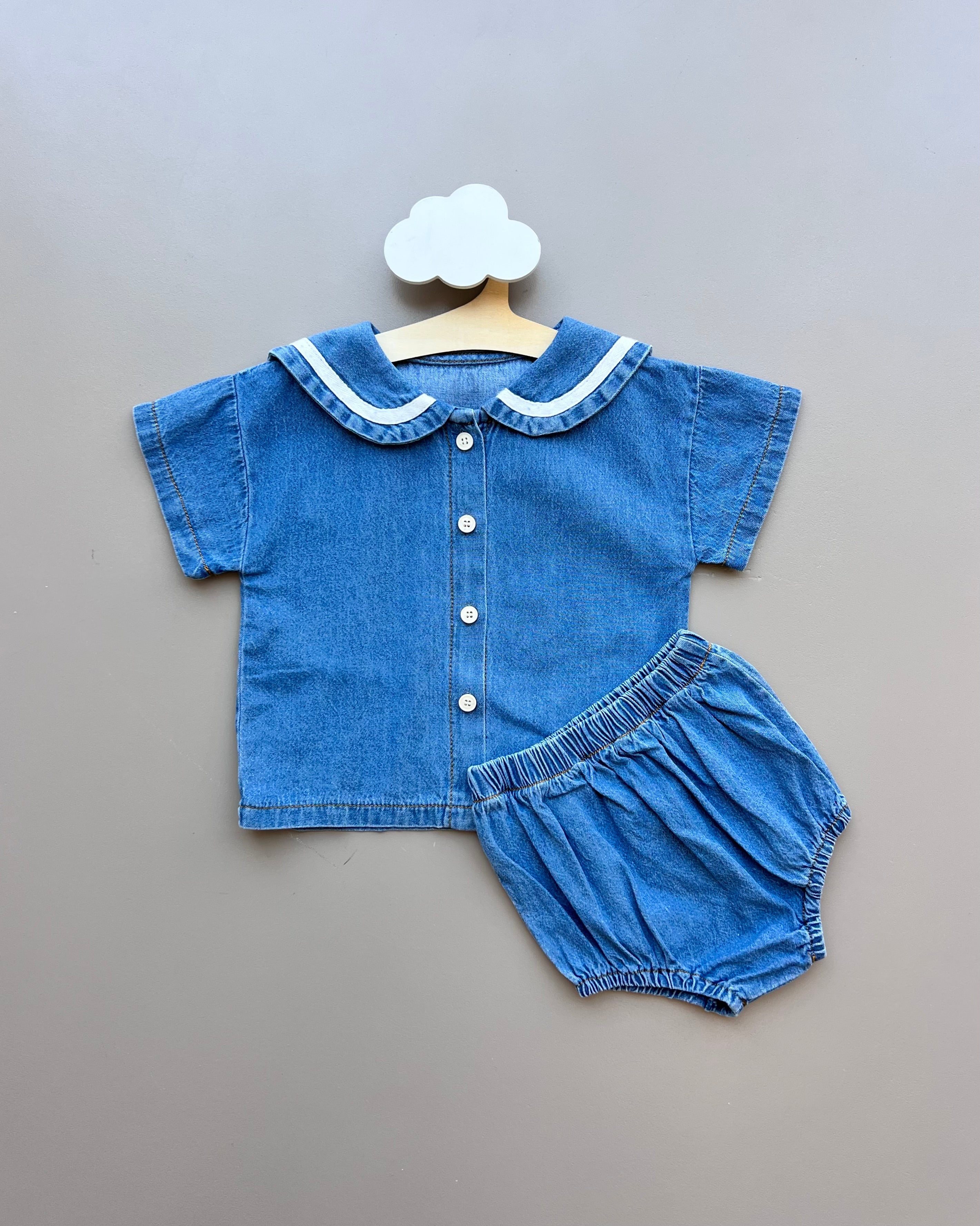 Blue Jeans Collar 2pcs Set