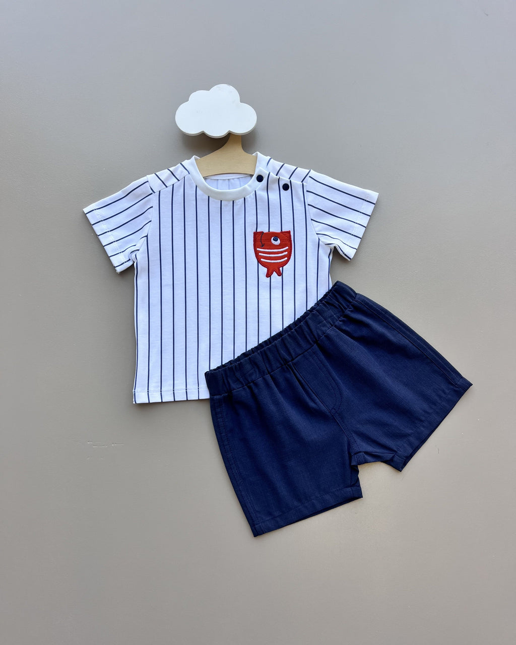 Navi & White GOTS™ Certified Organic Cotton Summer 2 Pcs Set