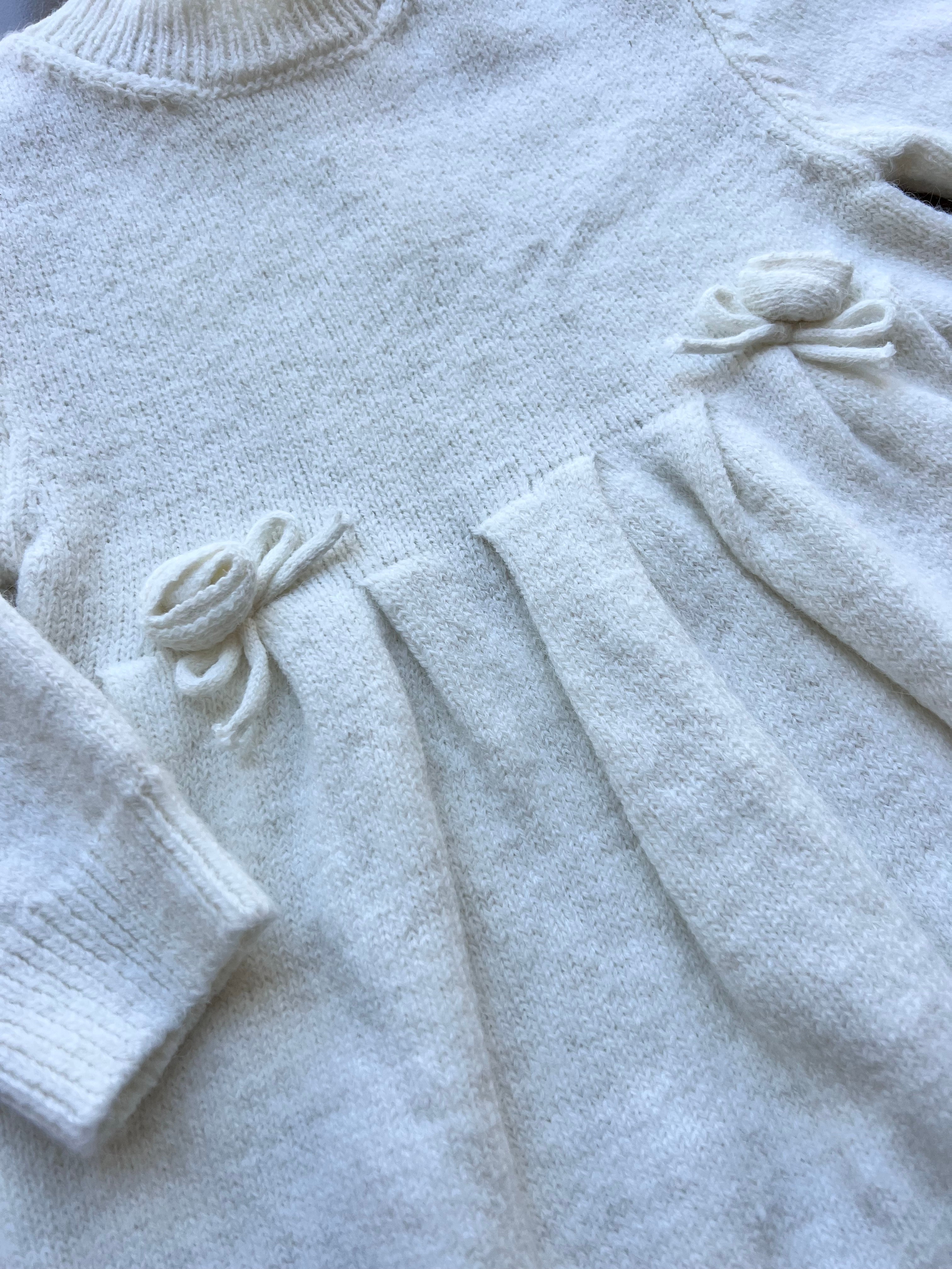 Off White Soft Wool Dress