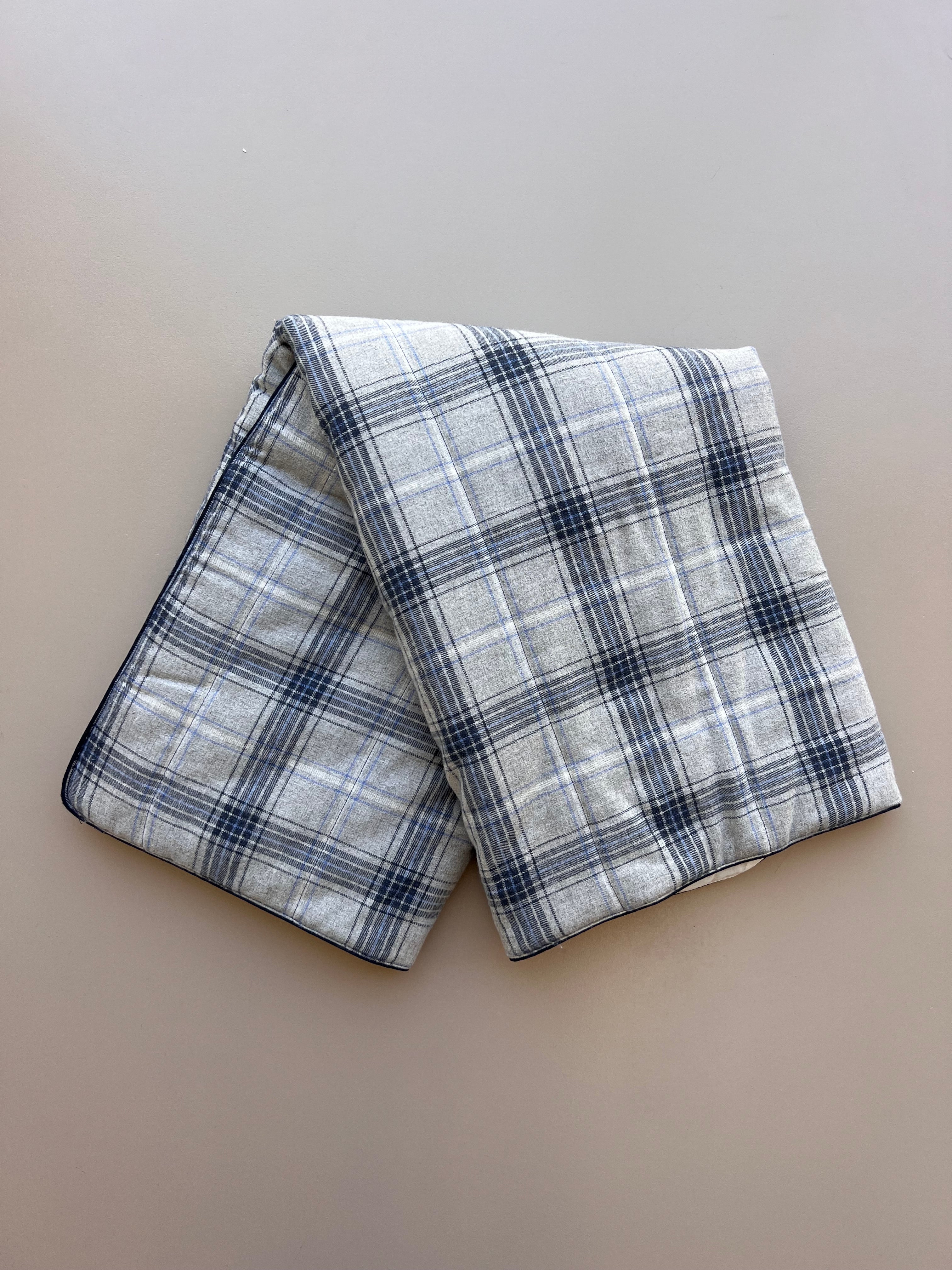 Grey And Blue Cotton Quilt