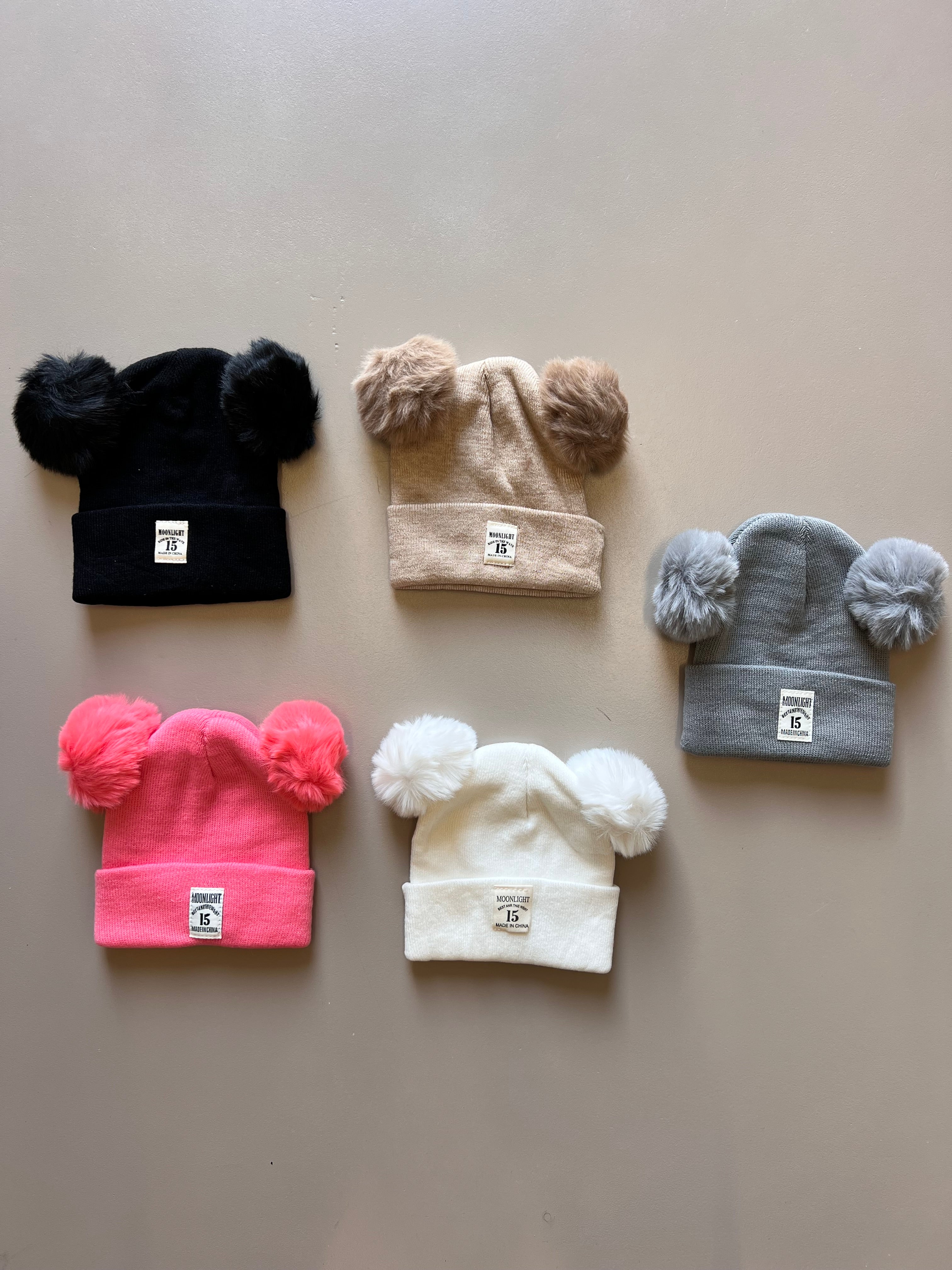 Thick Cotton Pompon Bonnet