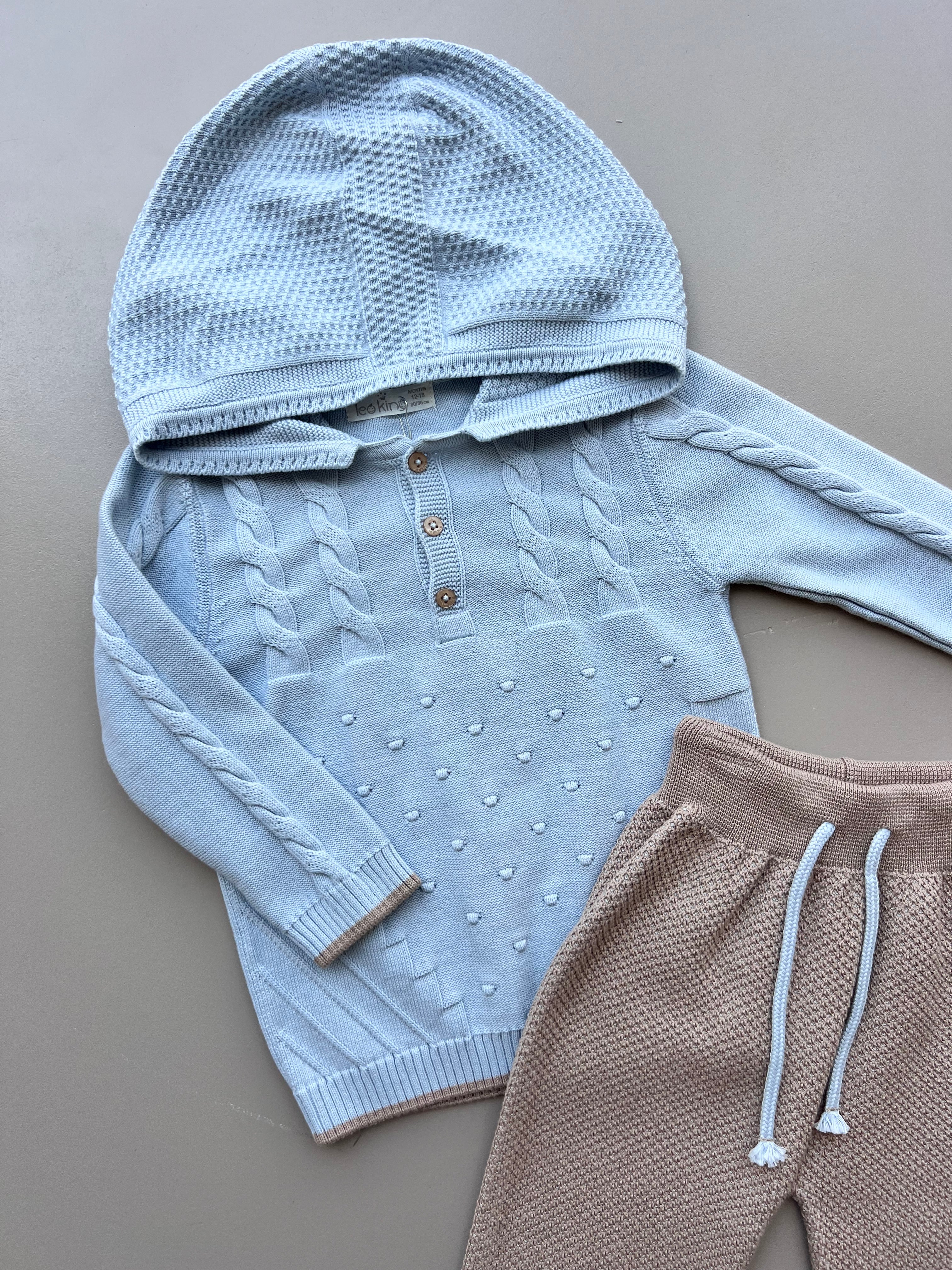 Blue and Beige Organic Cotton Set 2 pcs