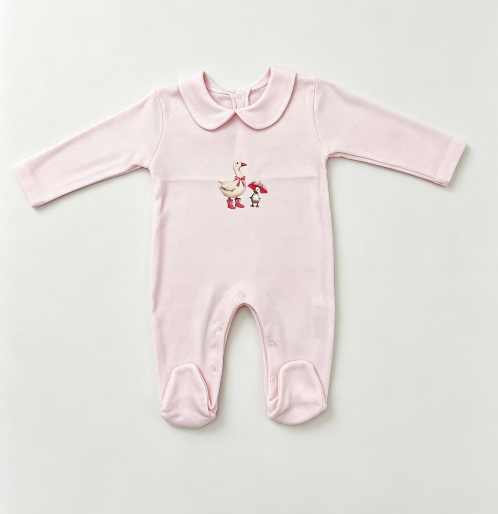 Nœud Blanc™ Organic Cotton Polo Goose Footed Overall