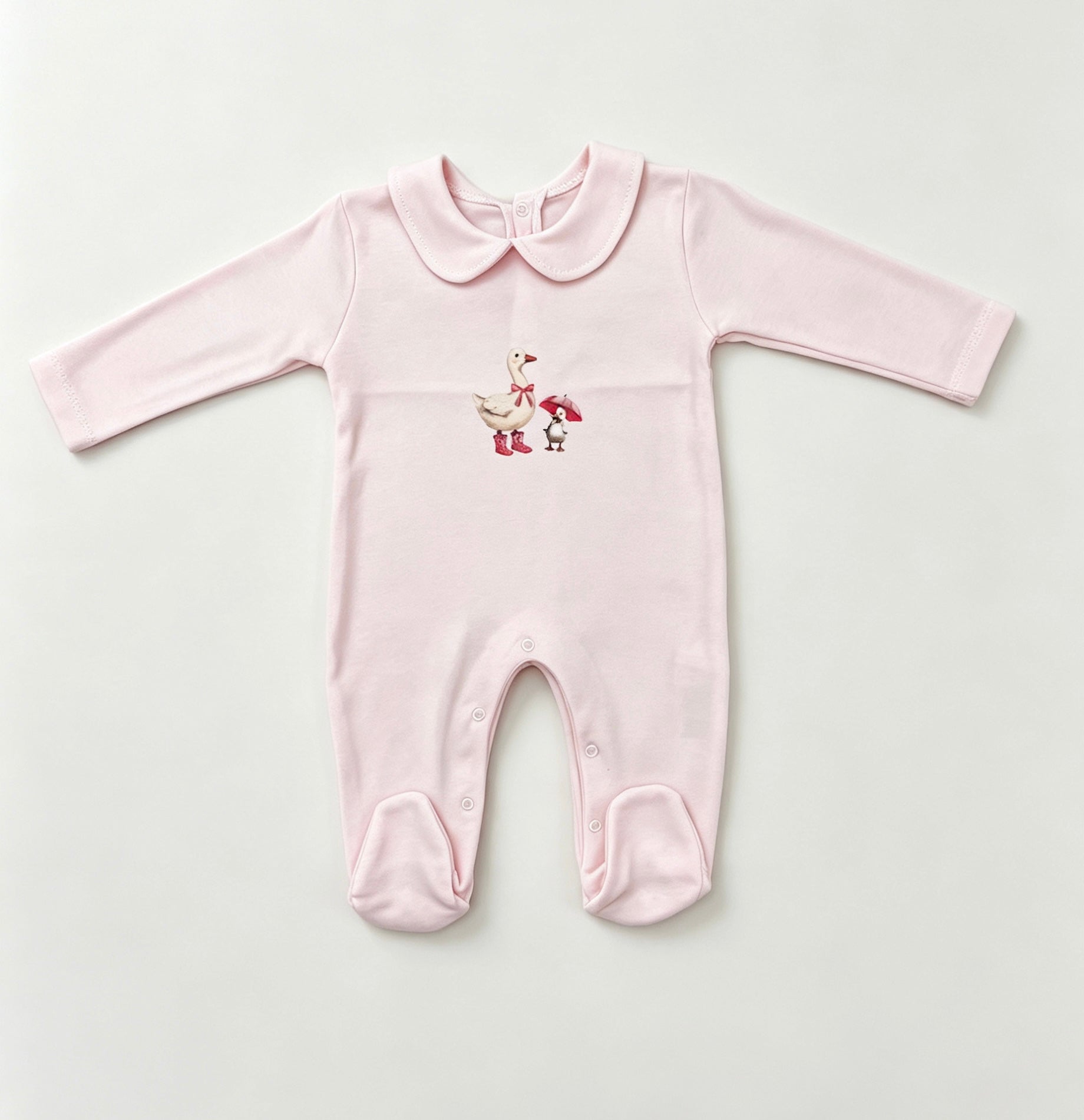 Nœud Blanc™ Organic Cotton Polo Goose Footed Overall