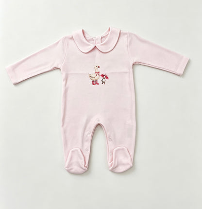 Nœud Blanc™ Organic Cotton Polo Goose Footed Overall