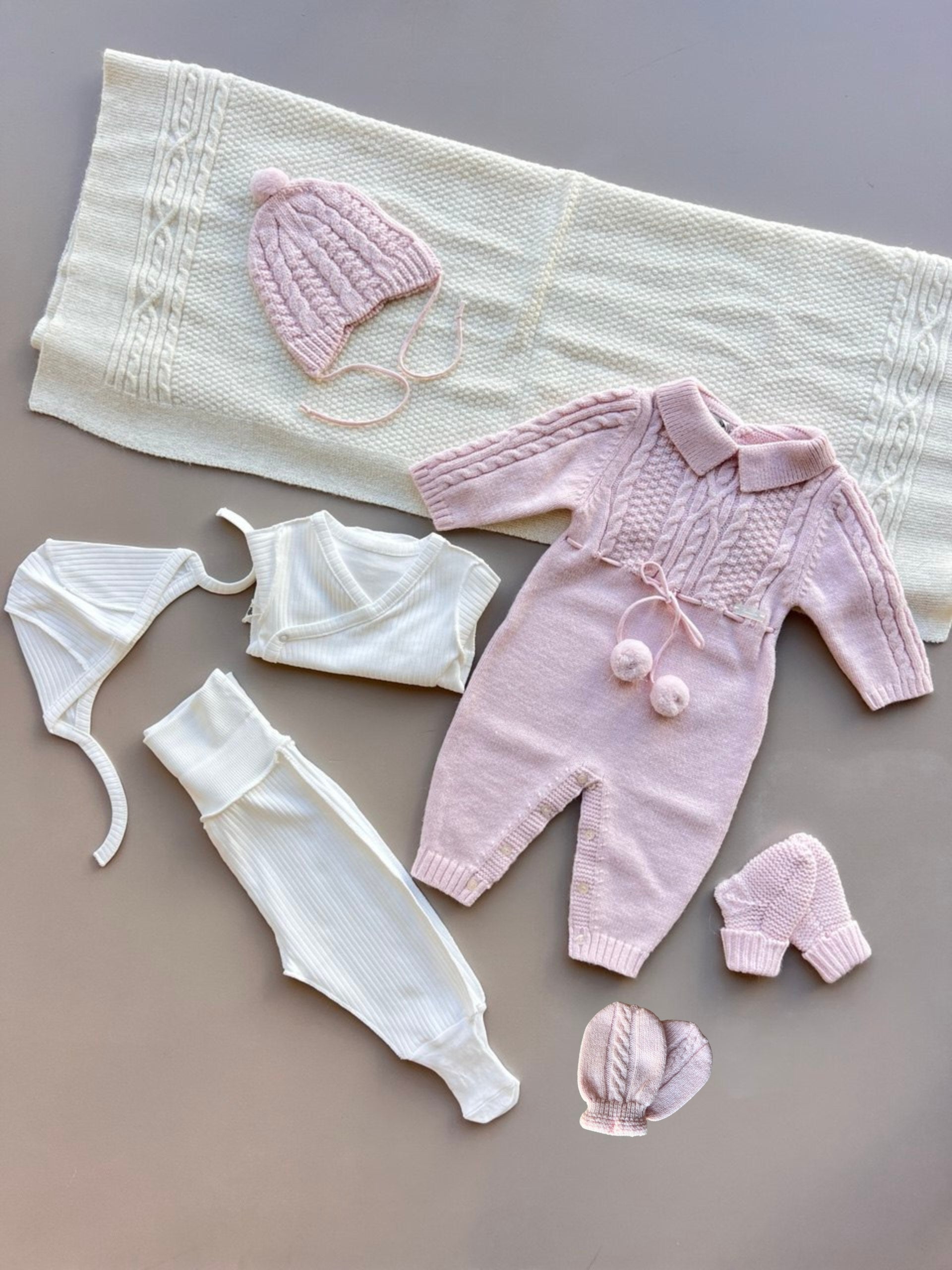 Pink Wool Polo Hospital Set 8 Pcs