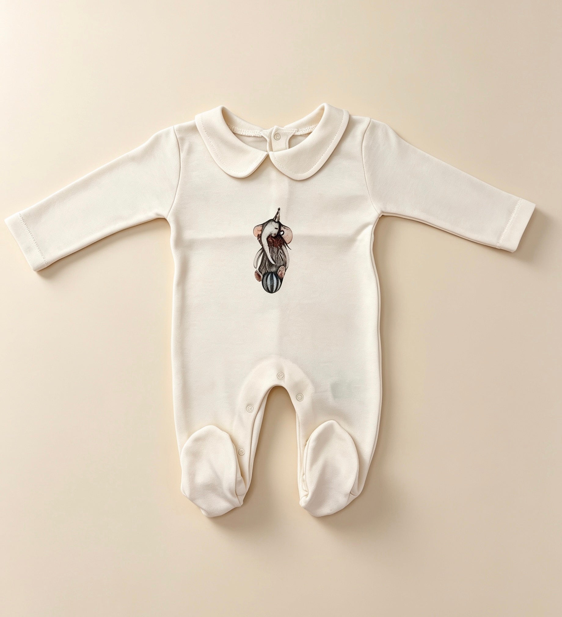 Nœud Blanc™ Organic Cotton Polo Elephant Footed Overall