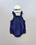 Navy Contrast Jeans Romper