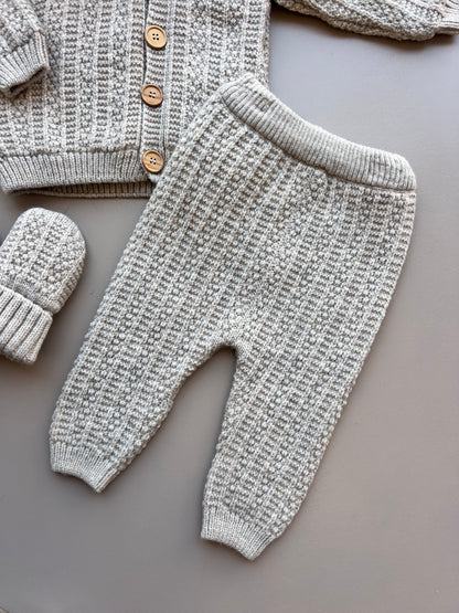 Thick Wool Fur Inside Top, Pants and Mittens 3 Pcs