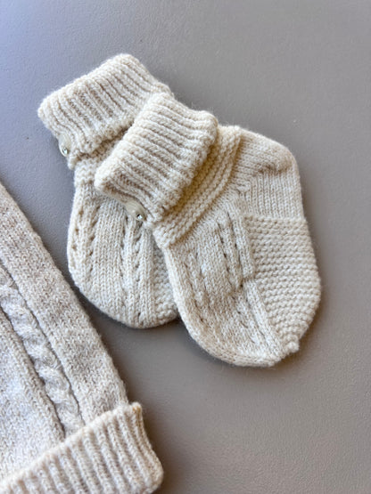 Beige Merino Wool Hospital Set 5 Pcs