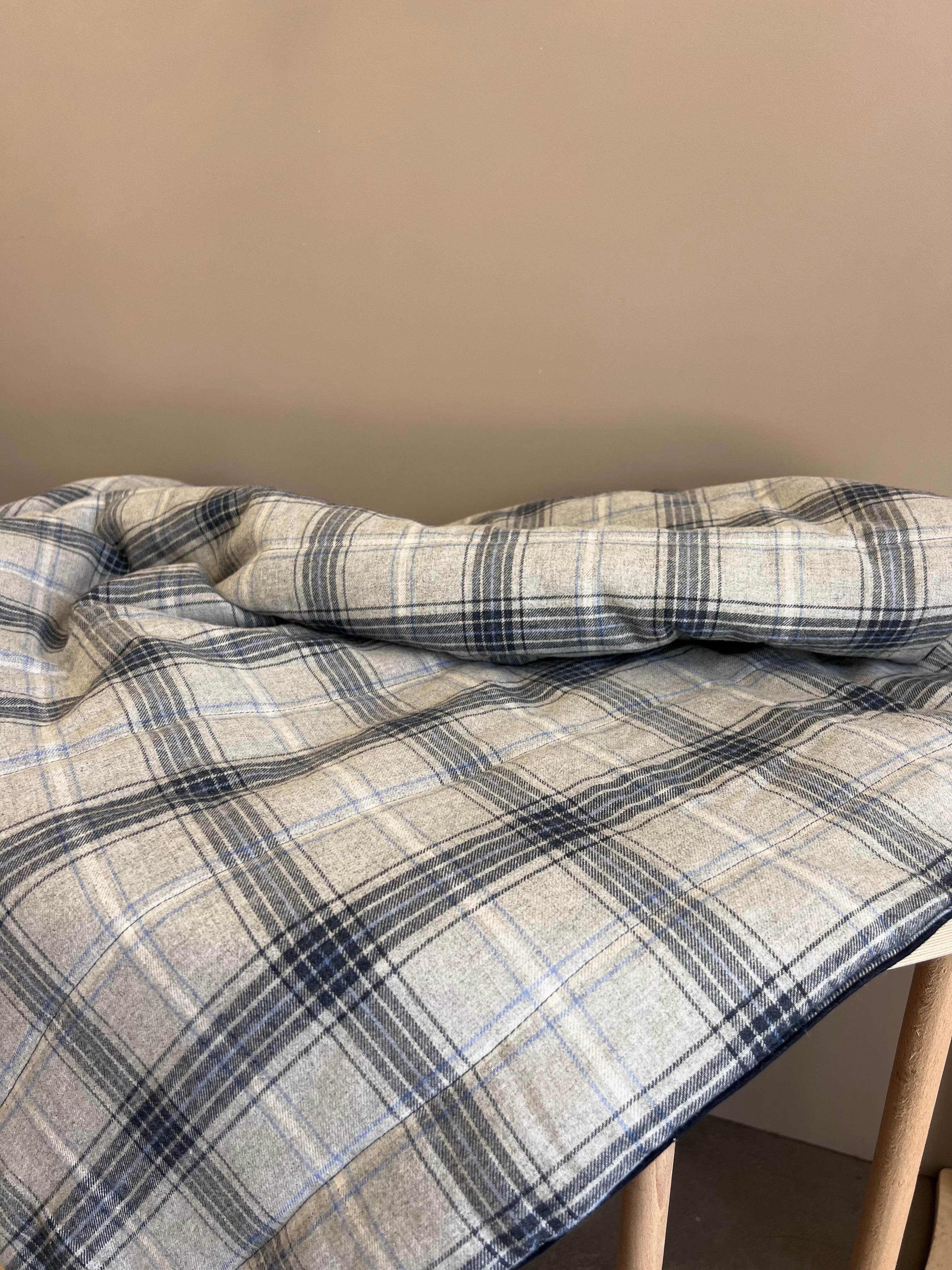 Grey And Blue Cotton Quilt