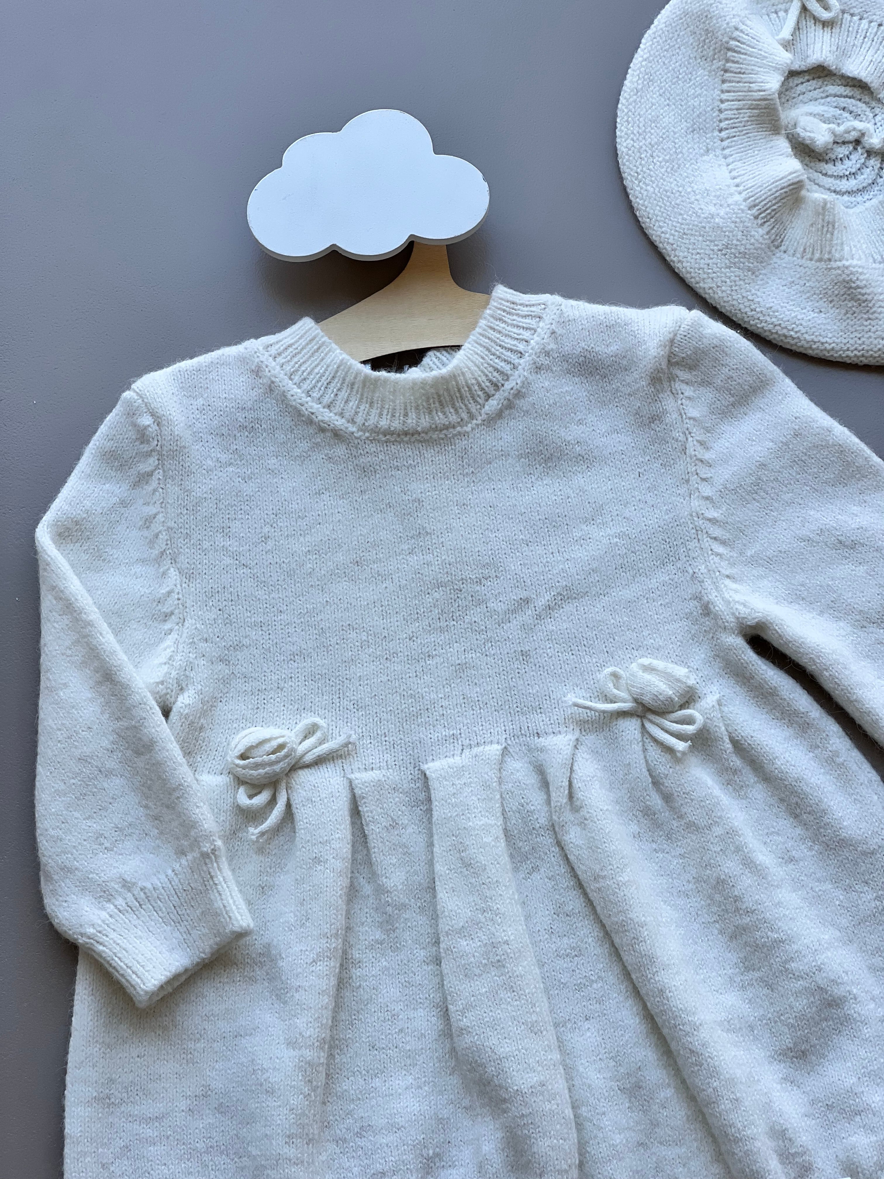 Off White Soft Wool Dress