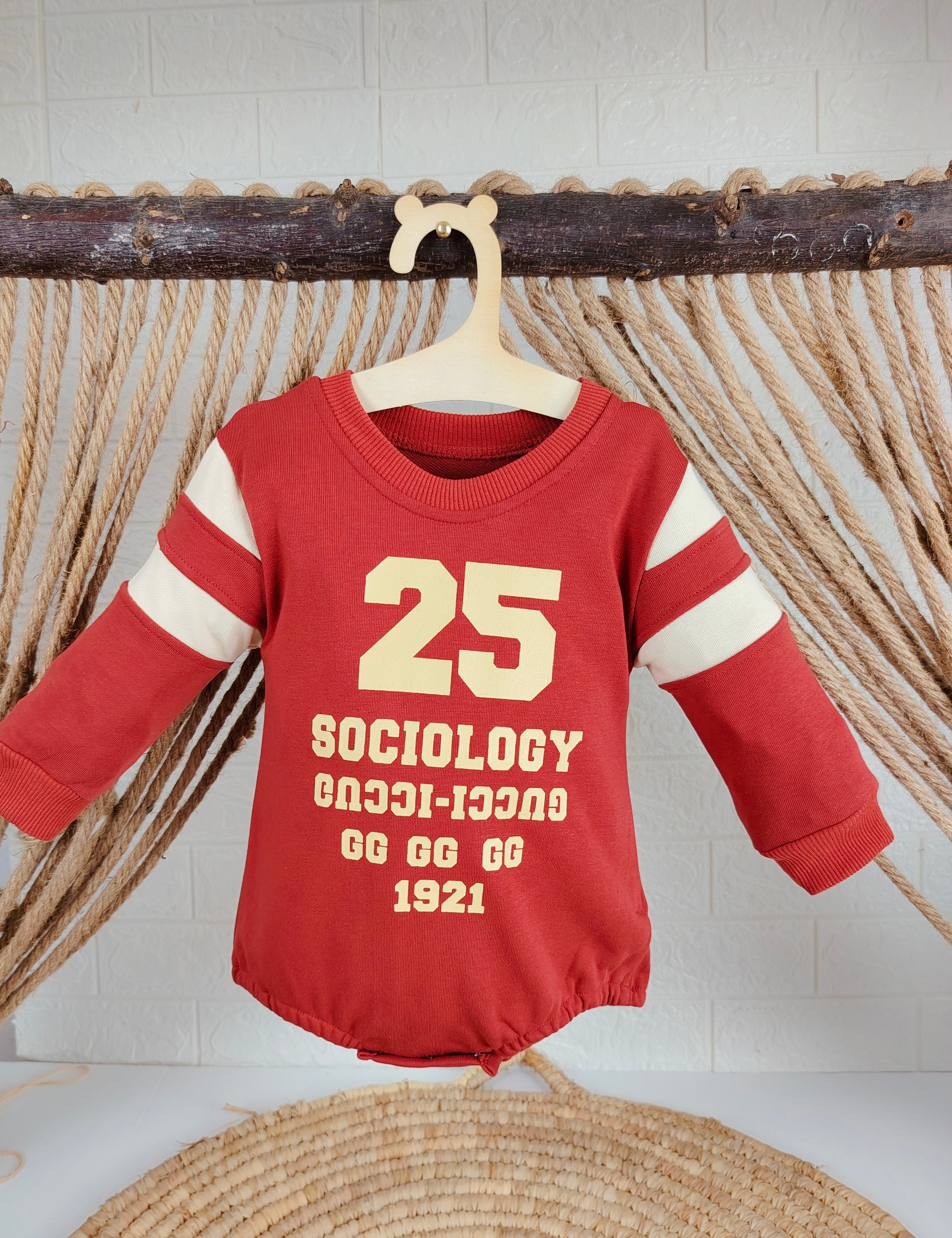 Red Oversize Sport Romper