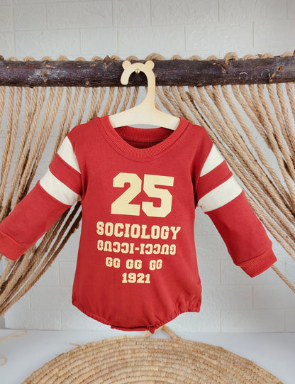 Red Oversize Sport Romper