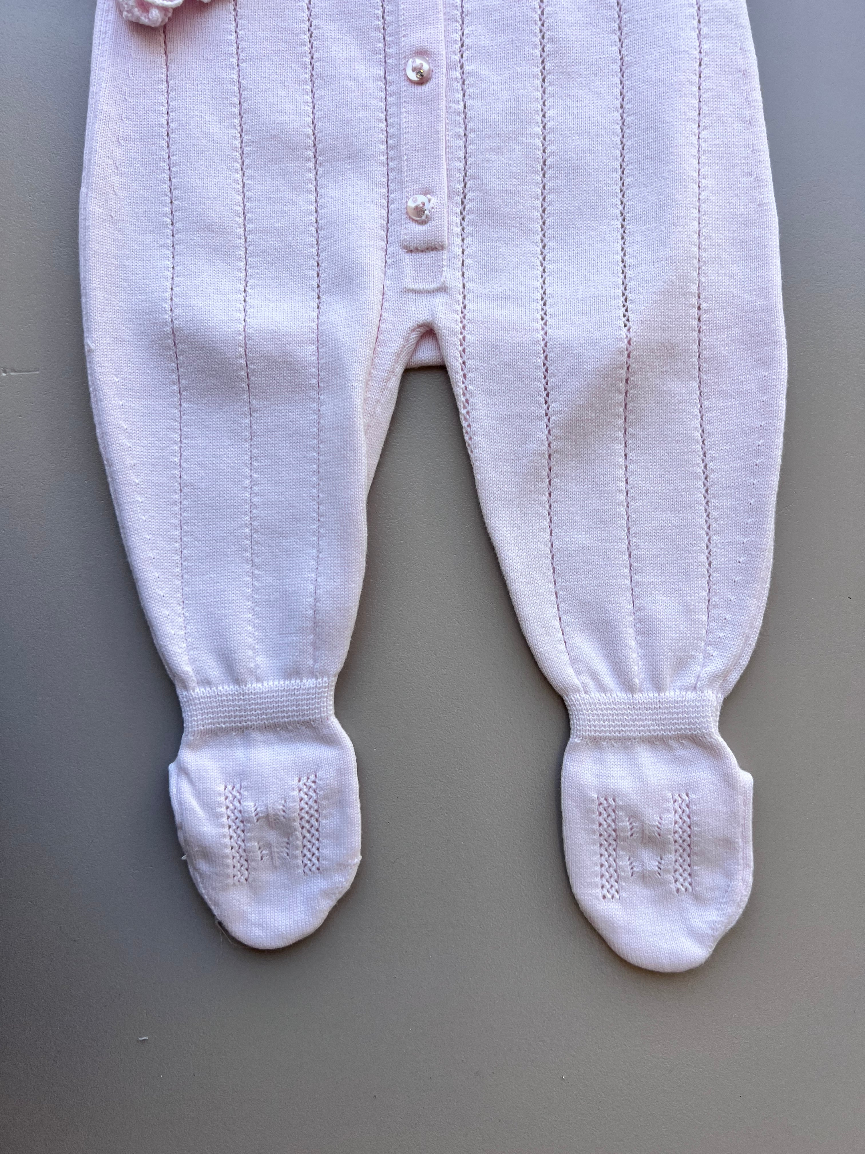 Light Pink Ruffles Organic Cotton Footed Overall