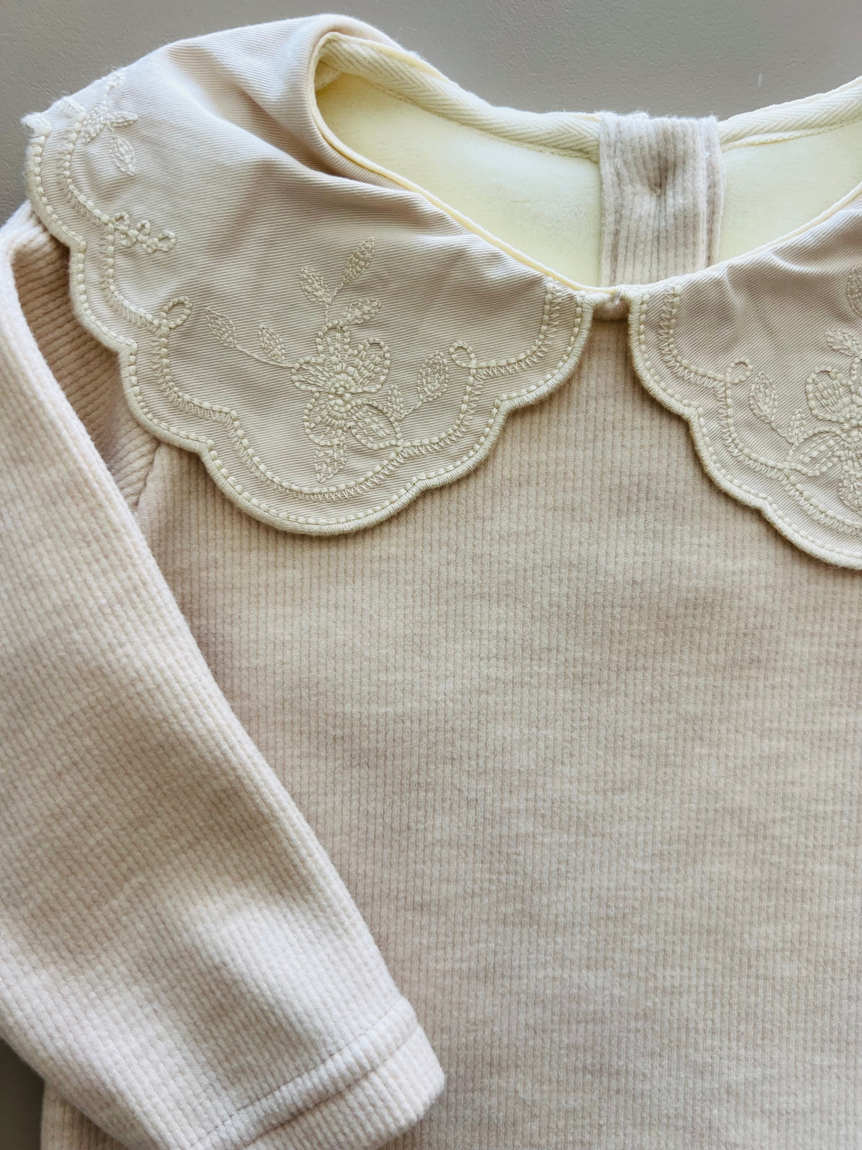 Beige Collar Sweater