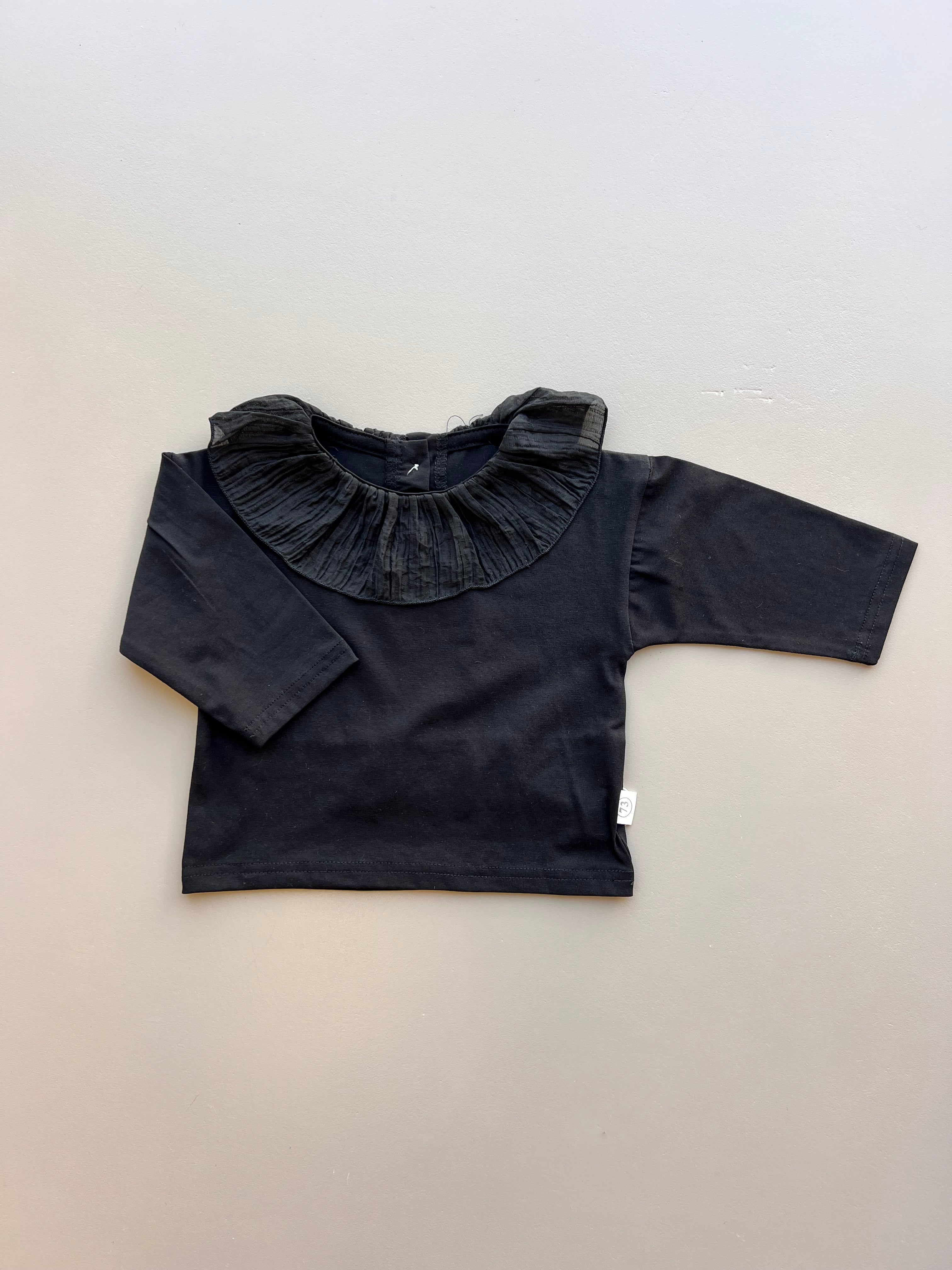 Cotton Ruffles Neck Sweatshirt