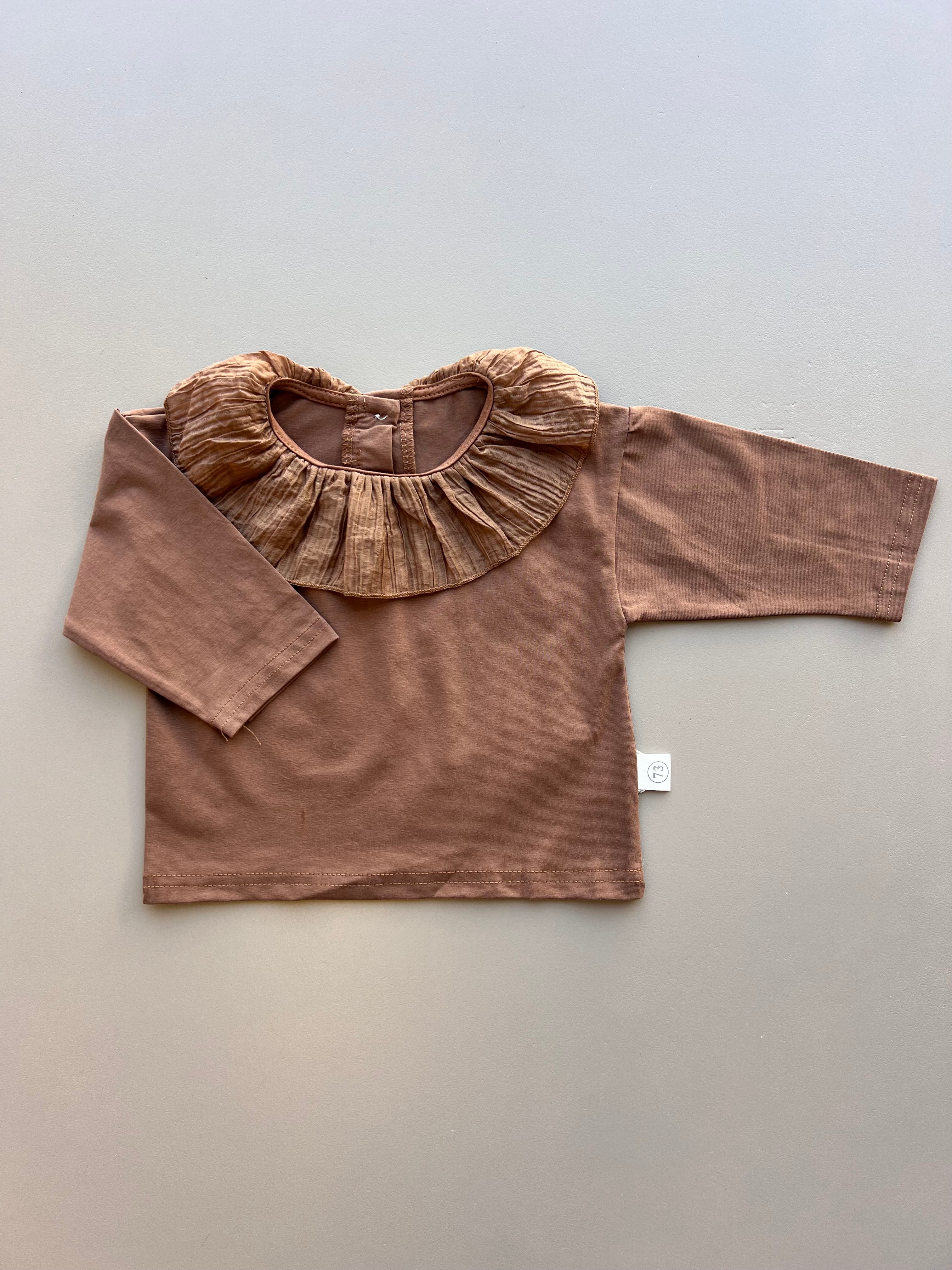 Cotton Ruffles Neck Sweatshirt