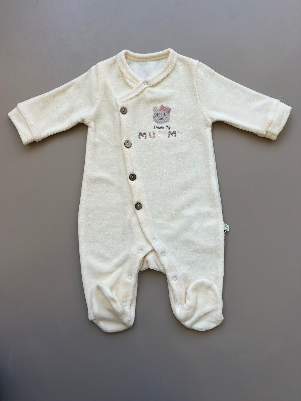 GOTS™ Certified Organic Cotton Velvet Overall With Wooden Buttons