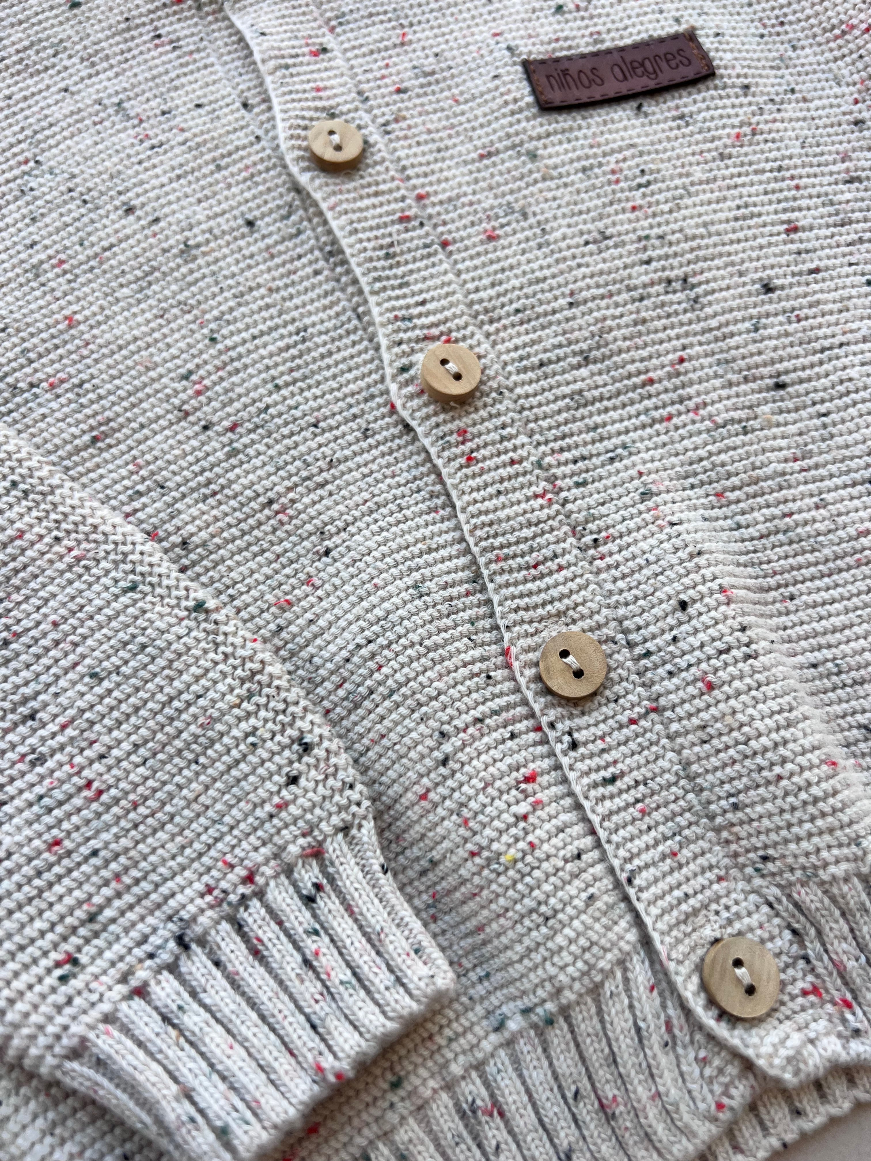 Beige Thick Cotton Dotted 2Pcs Set