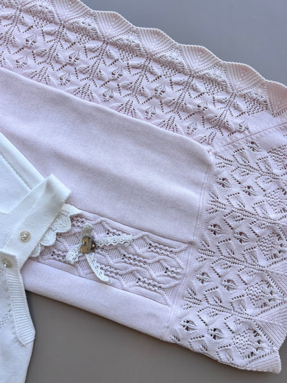 Off-White & Pink Organic Cotton Hospital Set 8 pcs