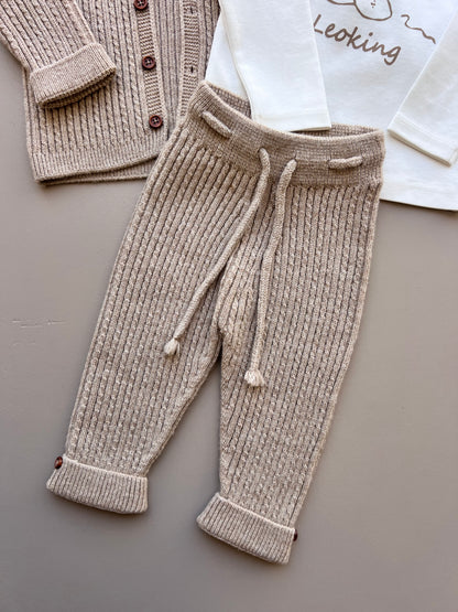 Merino Wool Top, Jacket, and Pant 3 Pcs Set