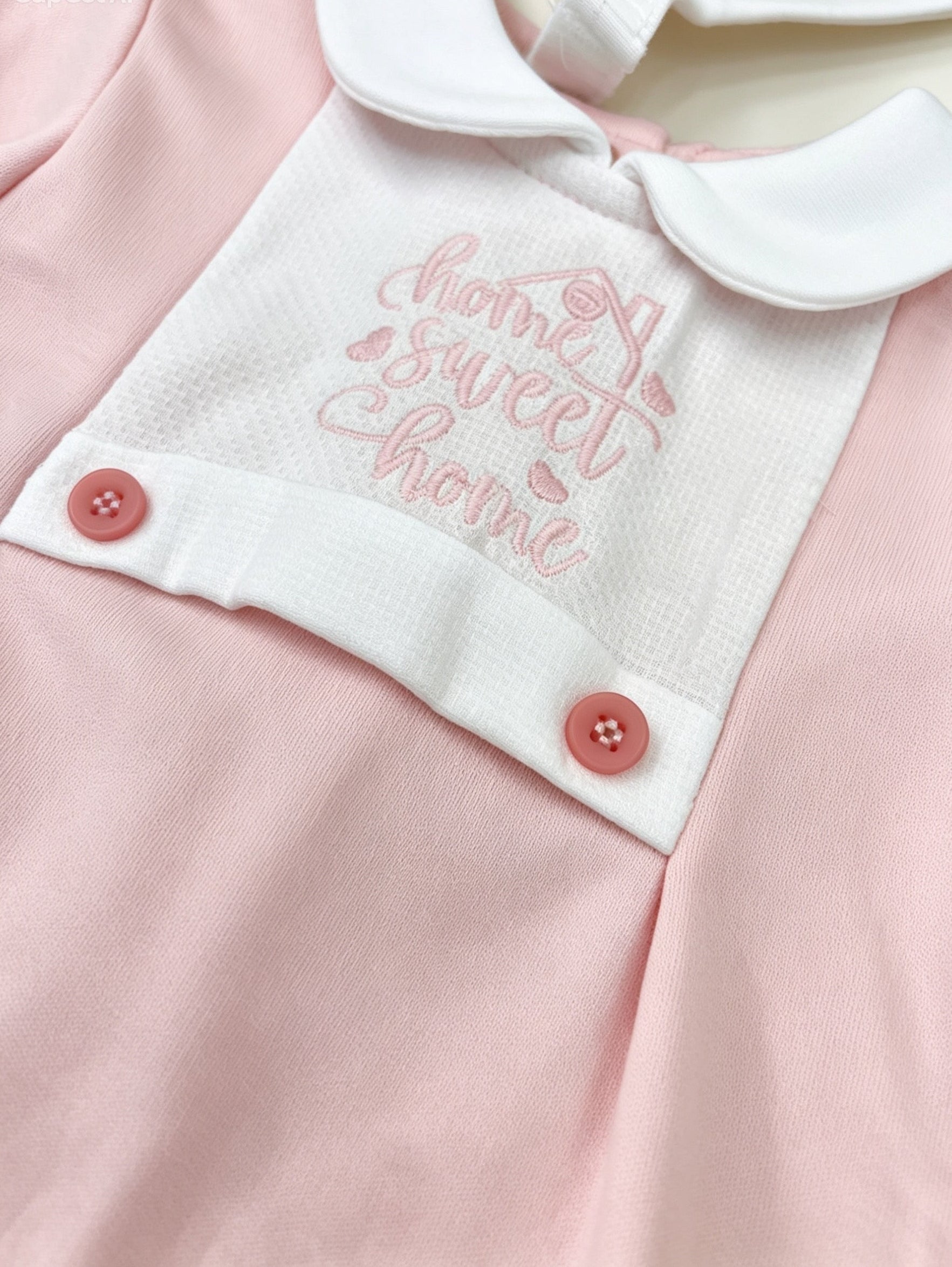 Pink Collar Footed GOTS™ Certified Overall 2 Pcs Set
