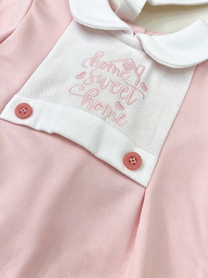 Pink Collar Footed GOTS™ Certified Overall 2 Pcs Set