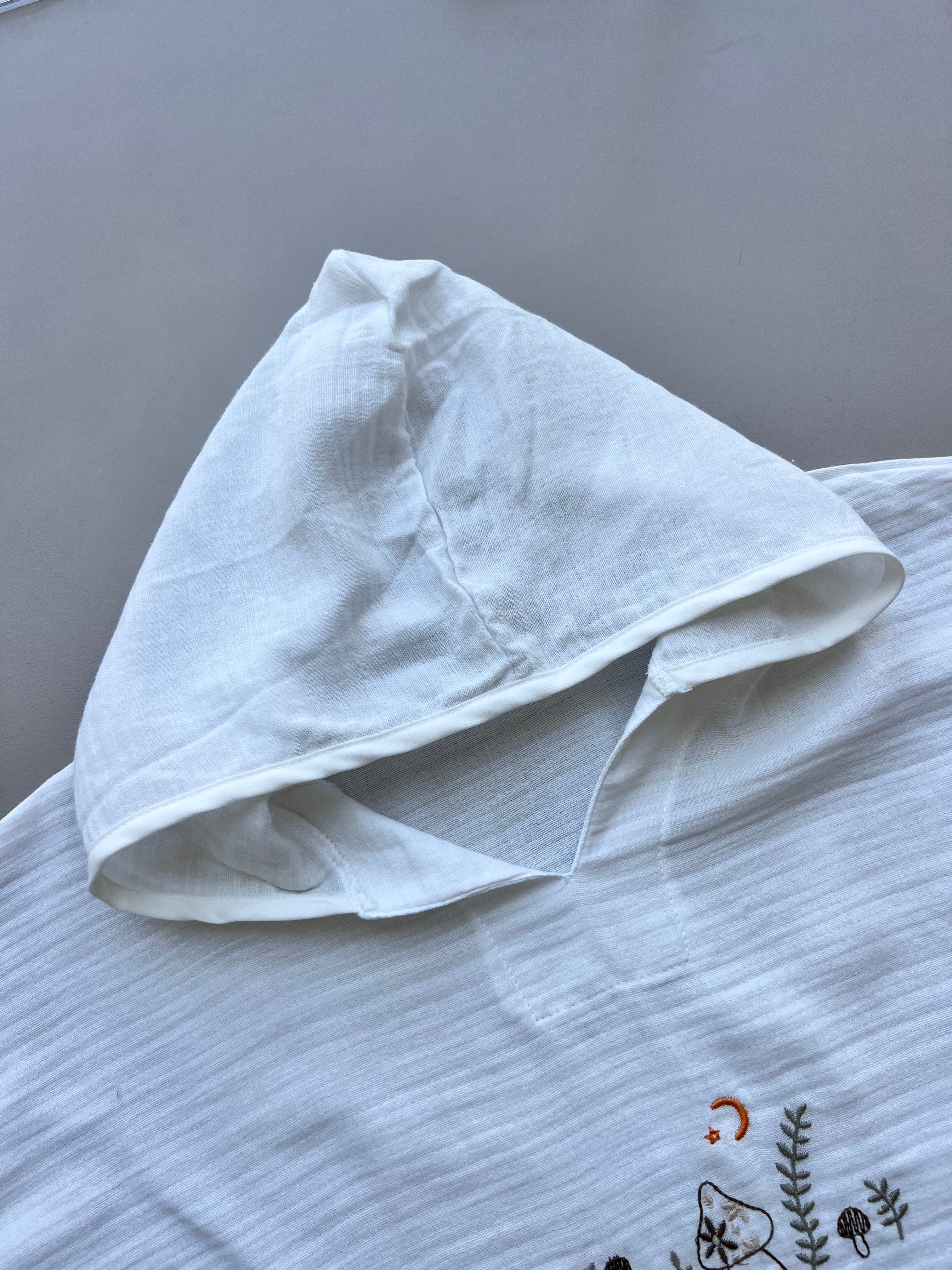 White Embroidered Ponchos