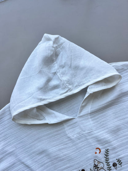 White Embroidered Ponchos