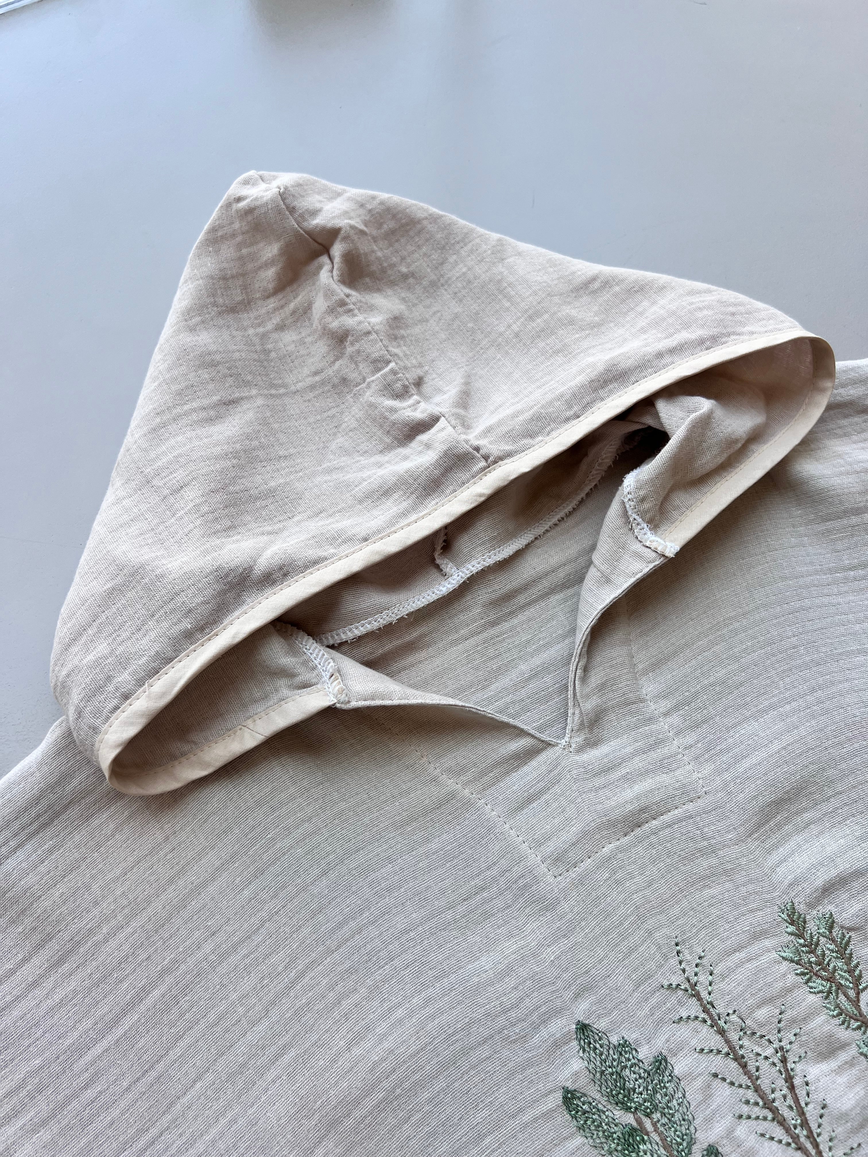 Beige Embroidered Ponchos