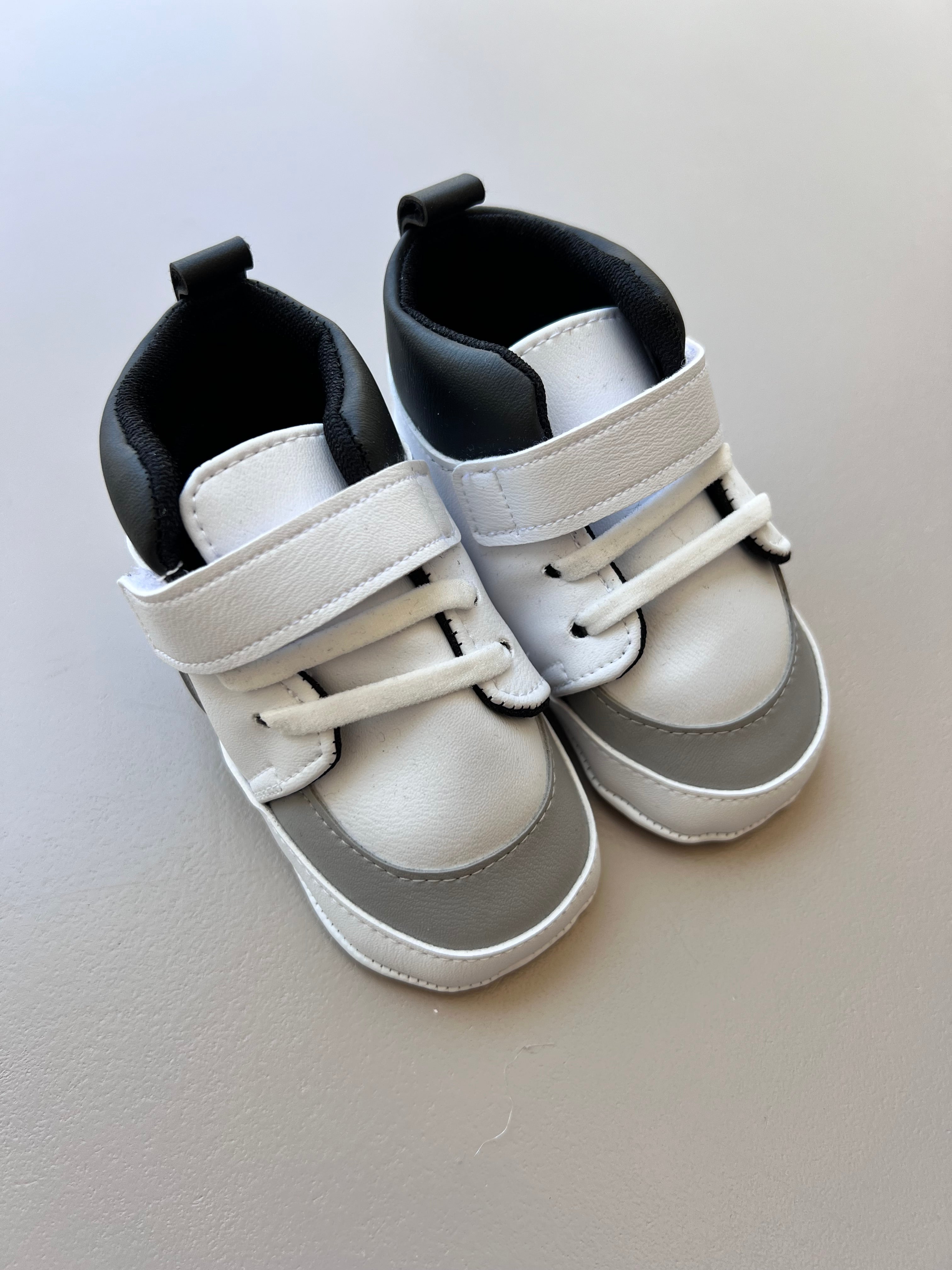 White And Grey  Baby sneakers