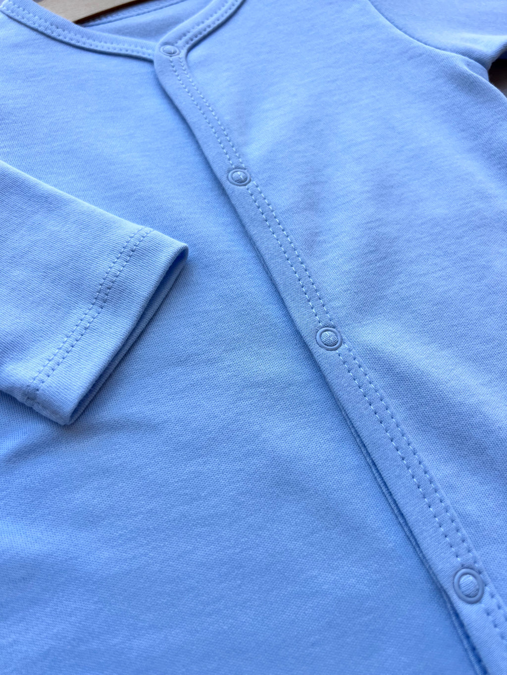 Light Blue GOTS™ Certified Organic Cotton Long Sleeves Overall