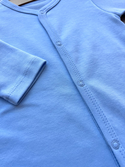 Light Blue GOTS™ Certified Organic Cotton Long Sleeves Overall
