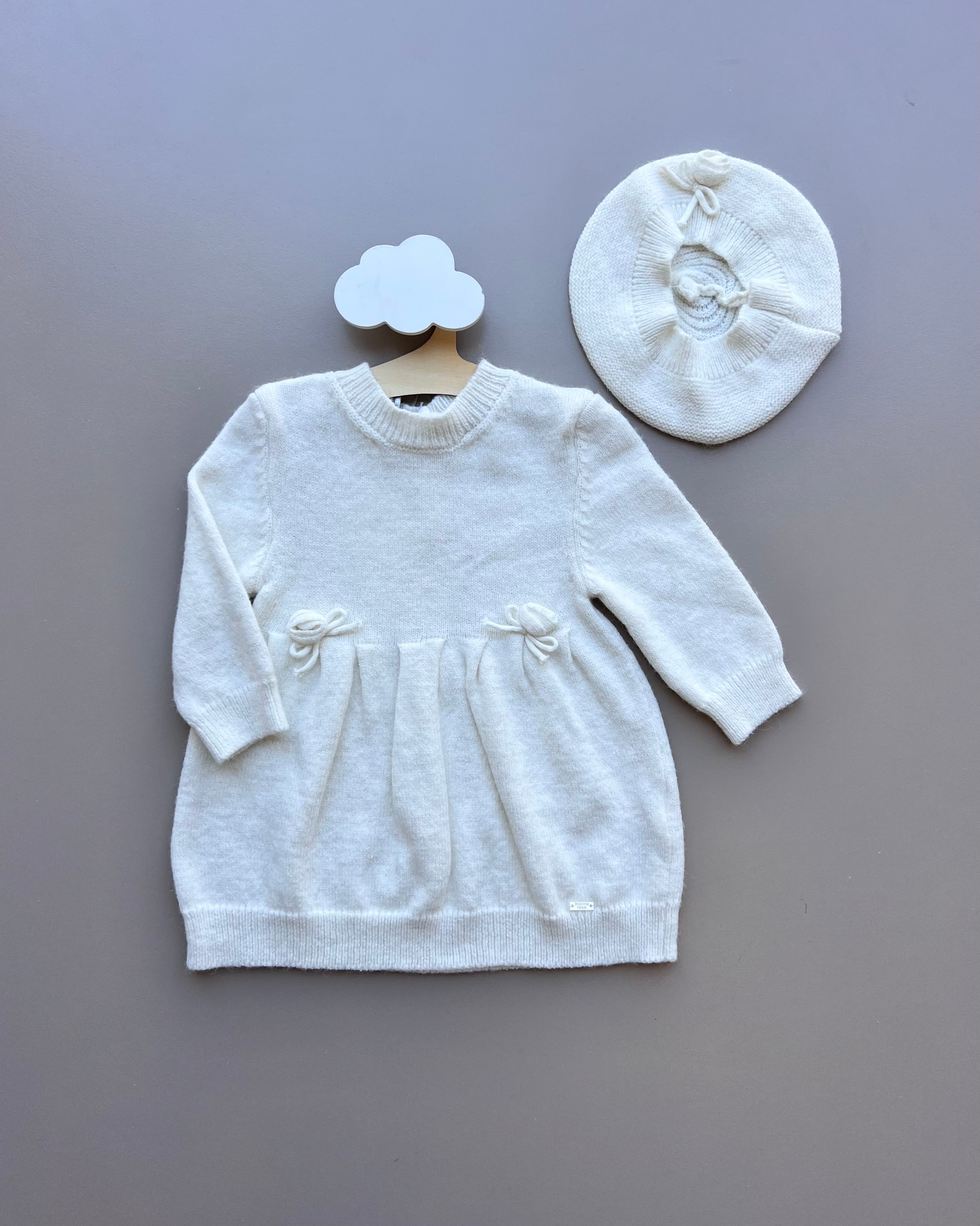 Off White Soft Wool Dress