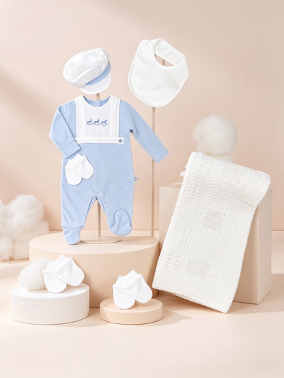 Blue Horse GOTS™ Certified Organic Cotton Footed Overall 2 Pcs Set