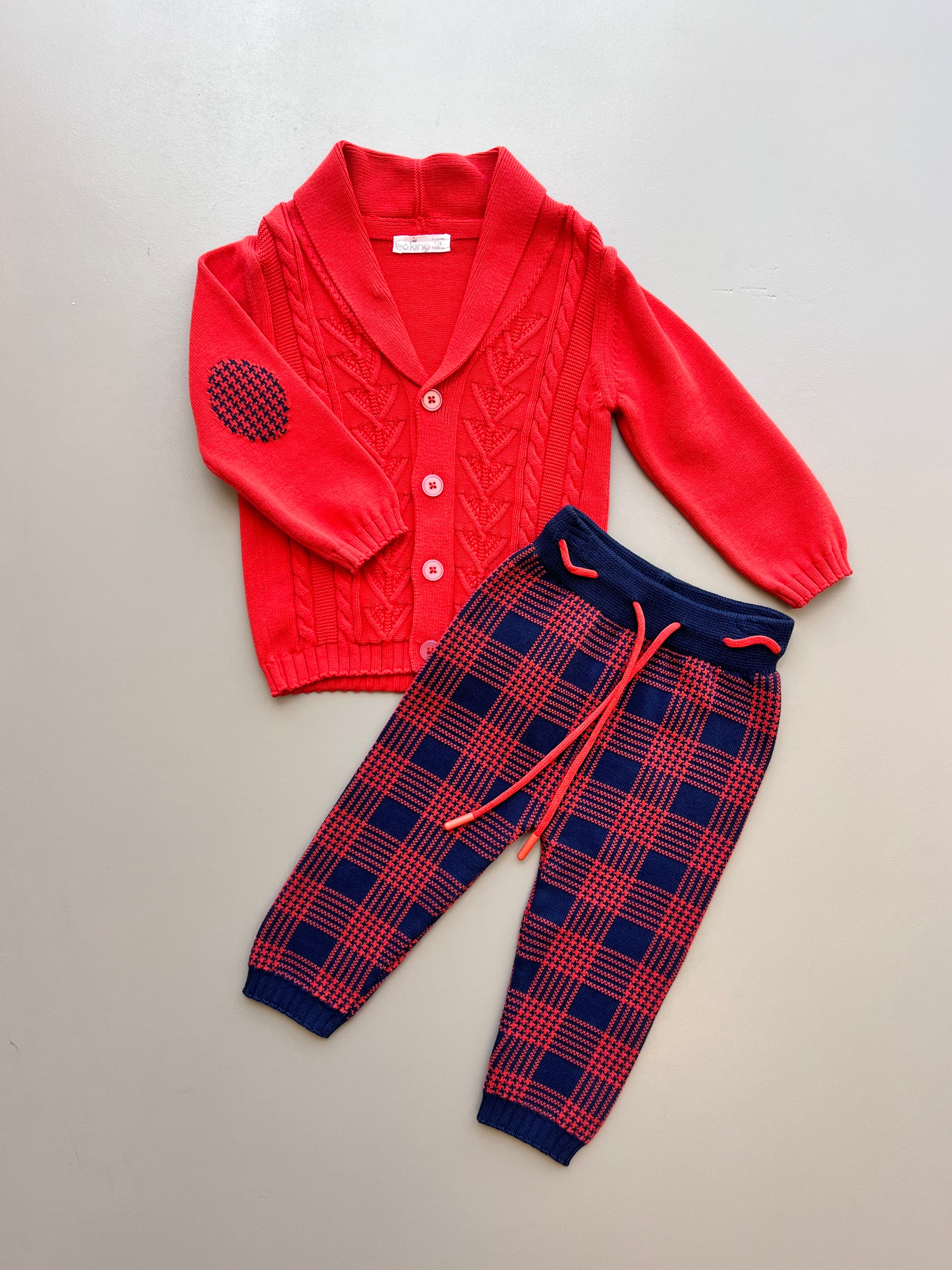 Coral/Navy Blue Organic Cotton Set