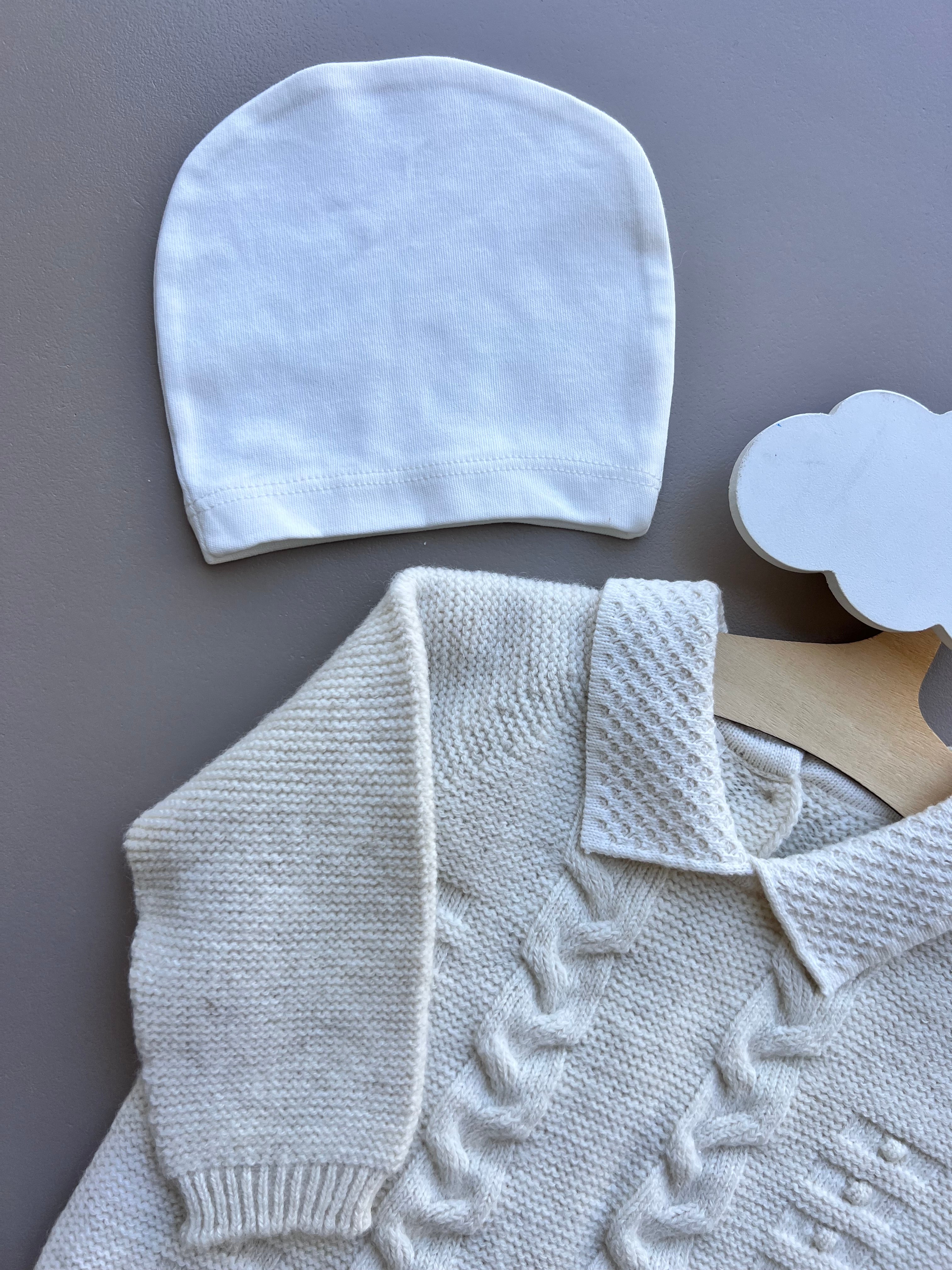Off-White Merino Wool Polo Hospital Set 5 Pcs