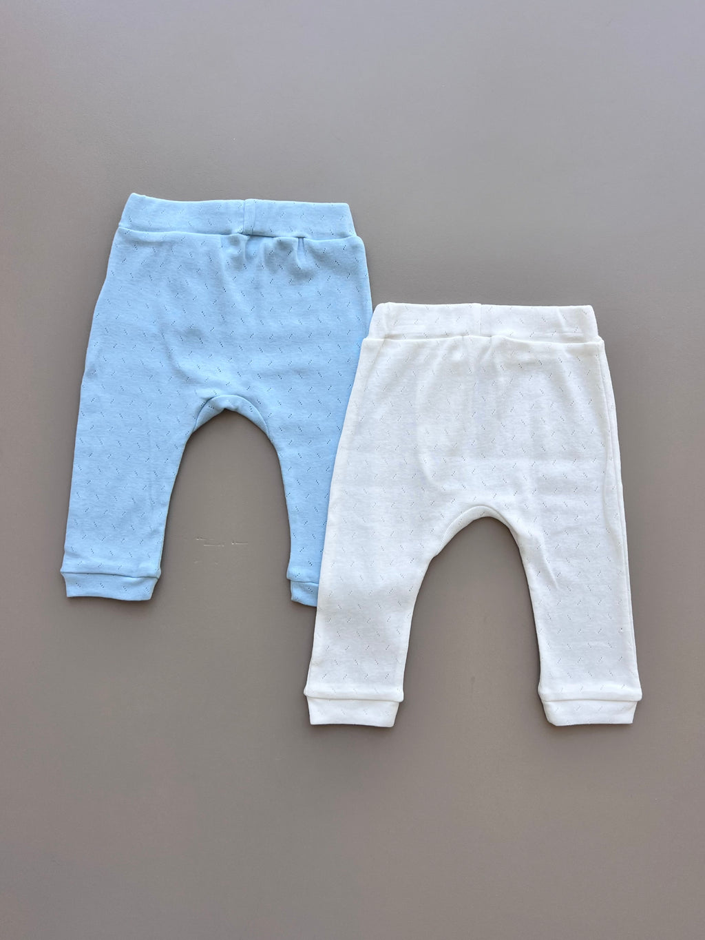Blue And White Organic Cotton Pants Pack Of 2 Pieces