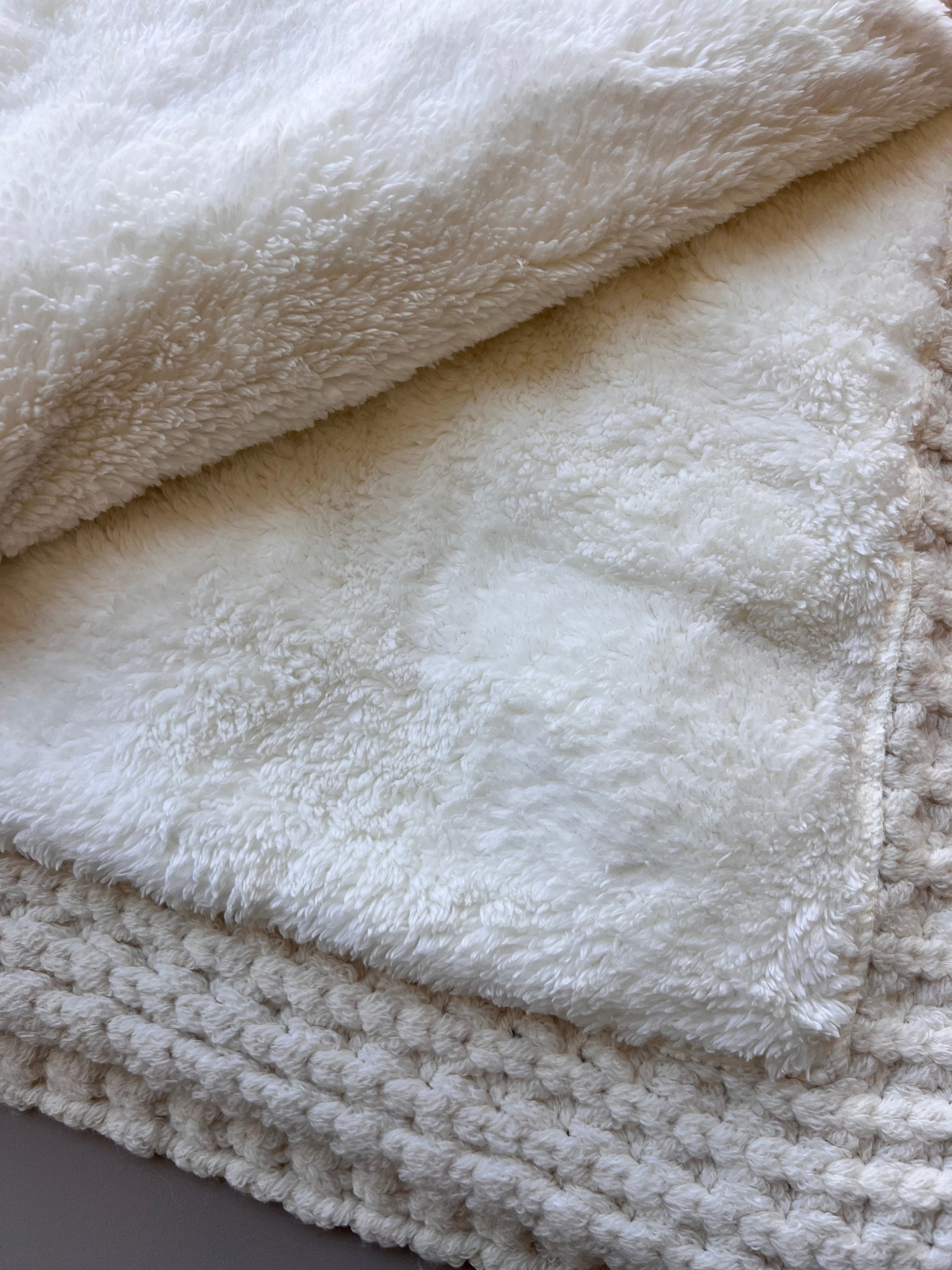 Off-White Thick Wool Fur Inside Blanket