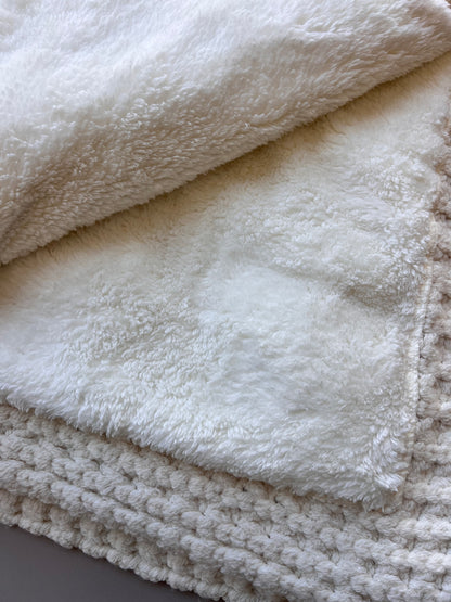 Off-White Thick Wool Fur Inside Blanket