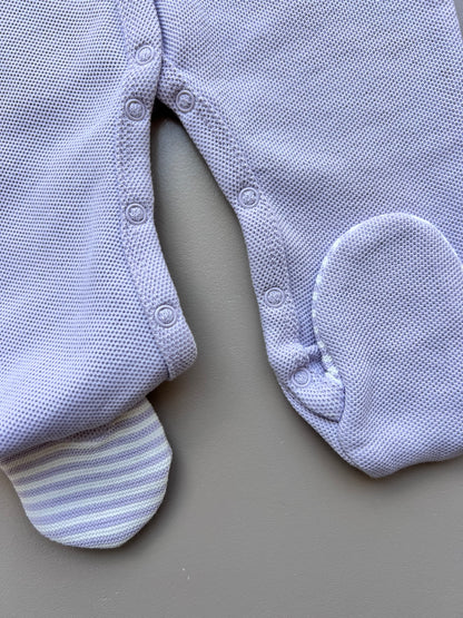 Purple And White Organic Cotton 3 Pcs Overall
