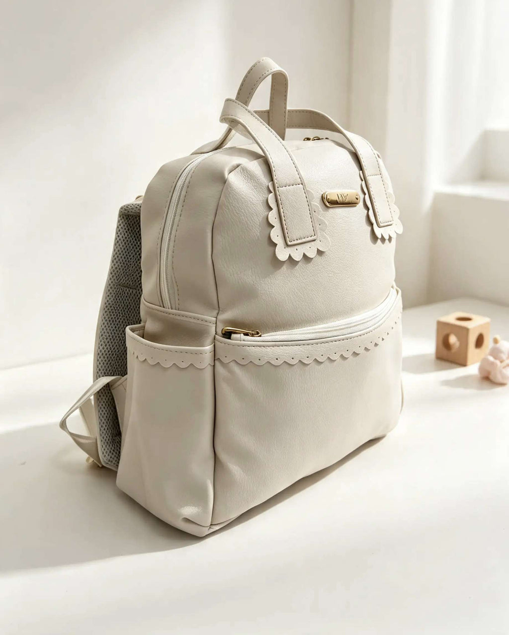 Lujain Leather Backpack Diapers Bag