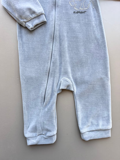 Grey Elephant Velvet Zip overall