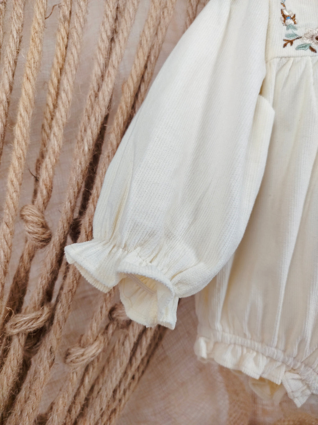 Beige Flower Romper